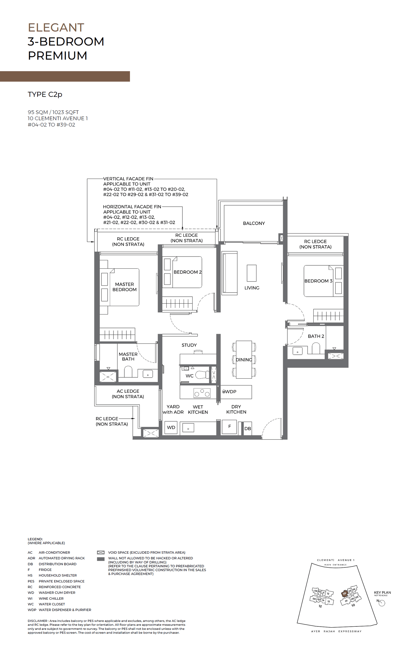 ELTA, floor plan C2p (3 Bedroom Premium)