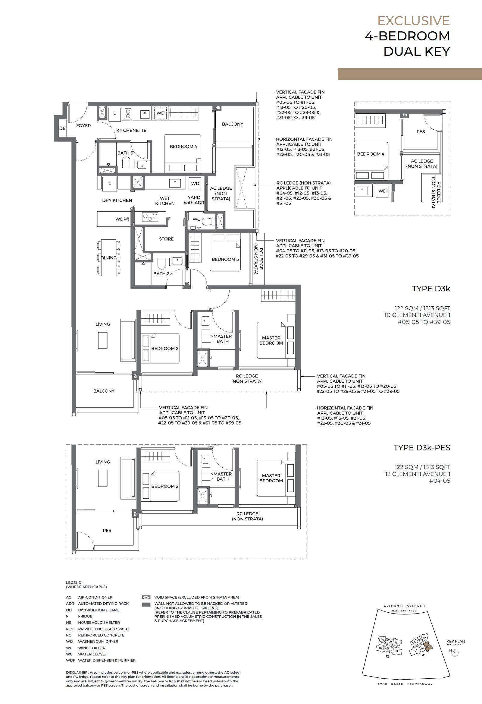 ELTA, floor plan D3k (4 Bedroom Dual Key)