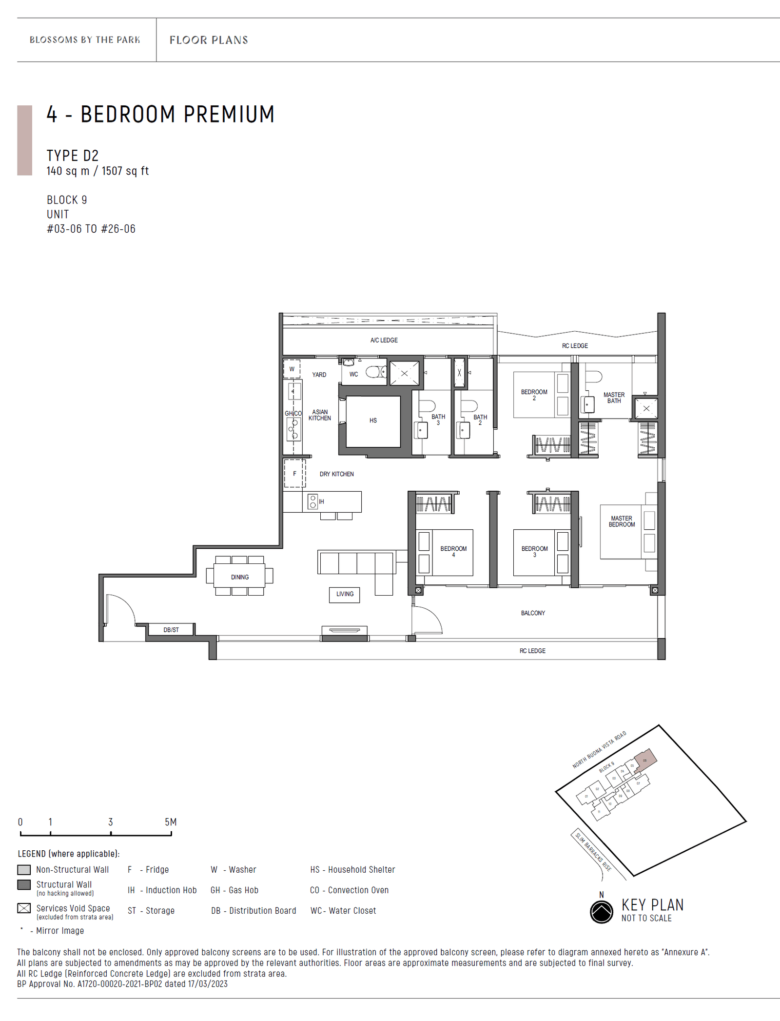 Blossoms By The Park, floor plan D2 (4 Bedroom Premium)
