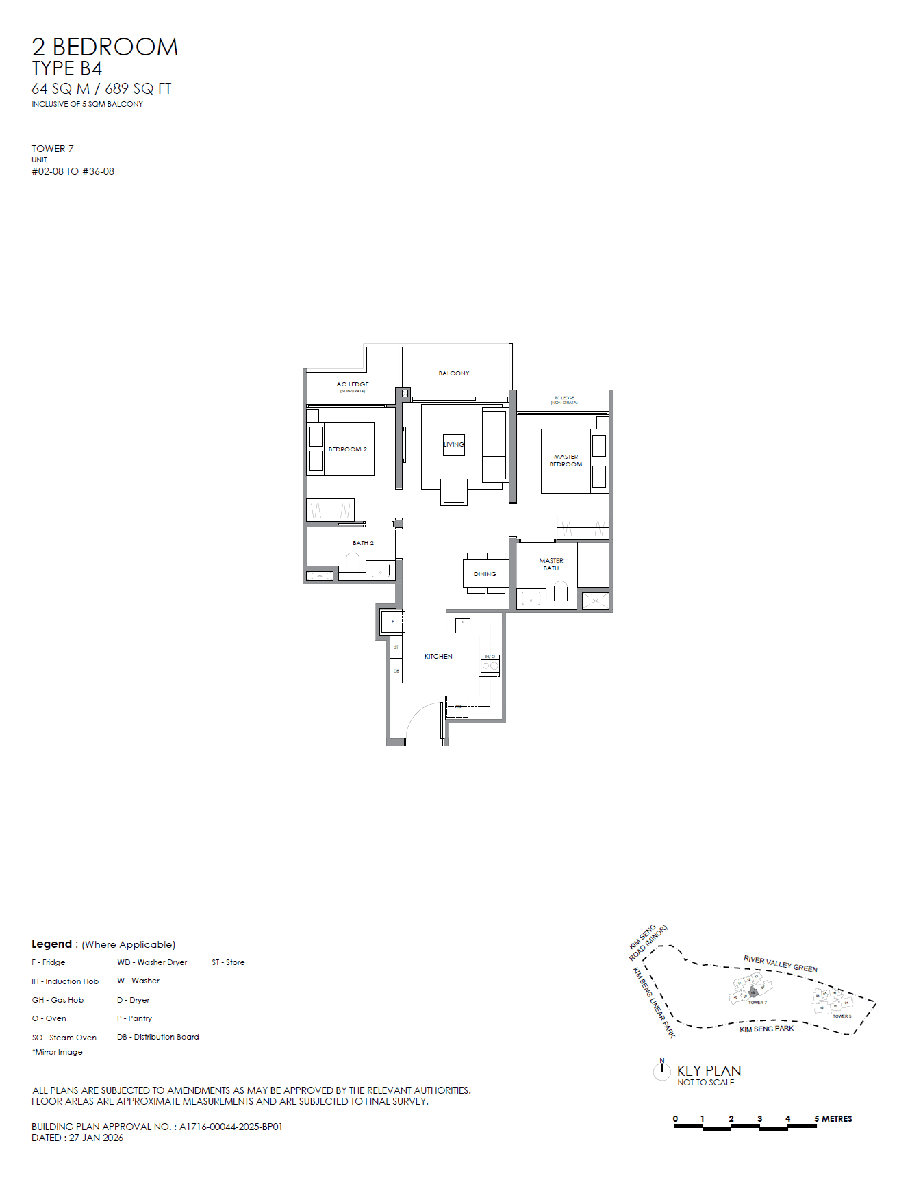 River Modern, floor plan B4 (2 Bedroom Plus)