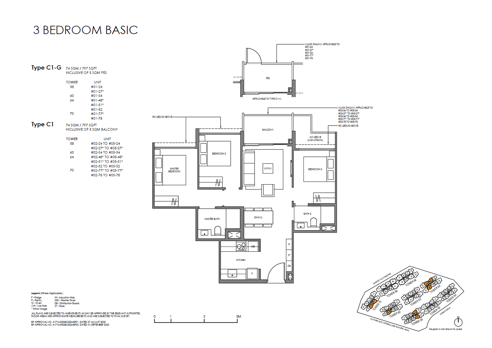 Faber Residence, floor plan C1 (3 Bedroom (Basic))