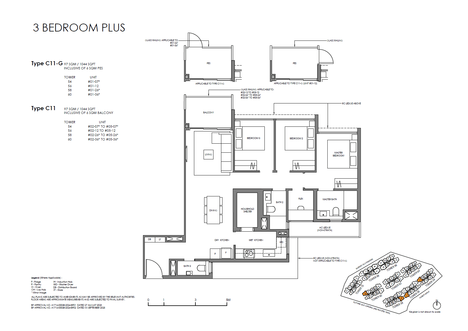 Faber Residence, floor plan C11-G (3 Bedroom (Plus))