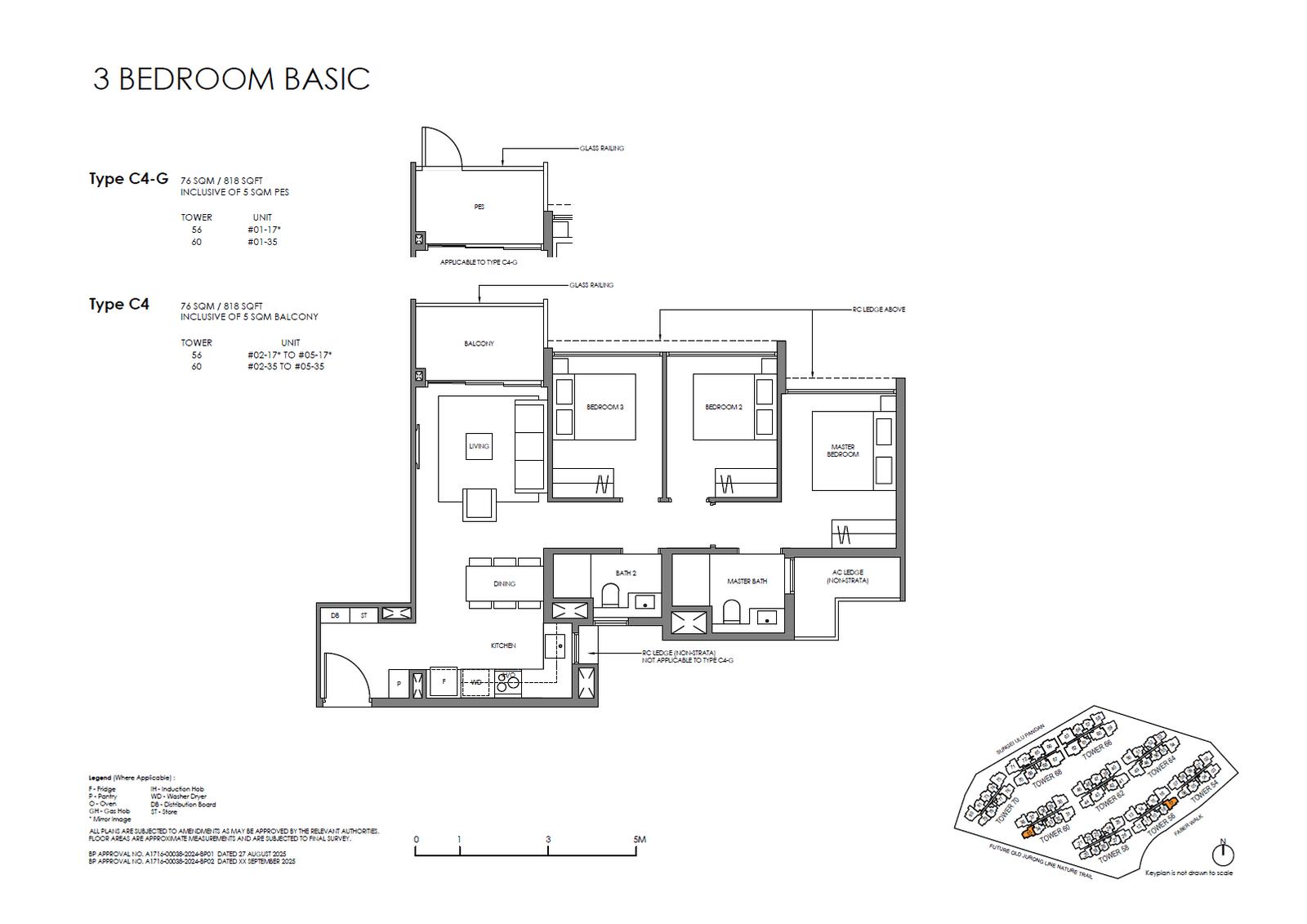 Faber Residence, floor plan C4 (3 Bedroom (Basic))