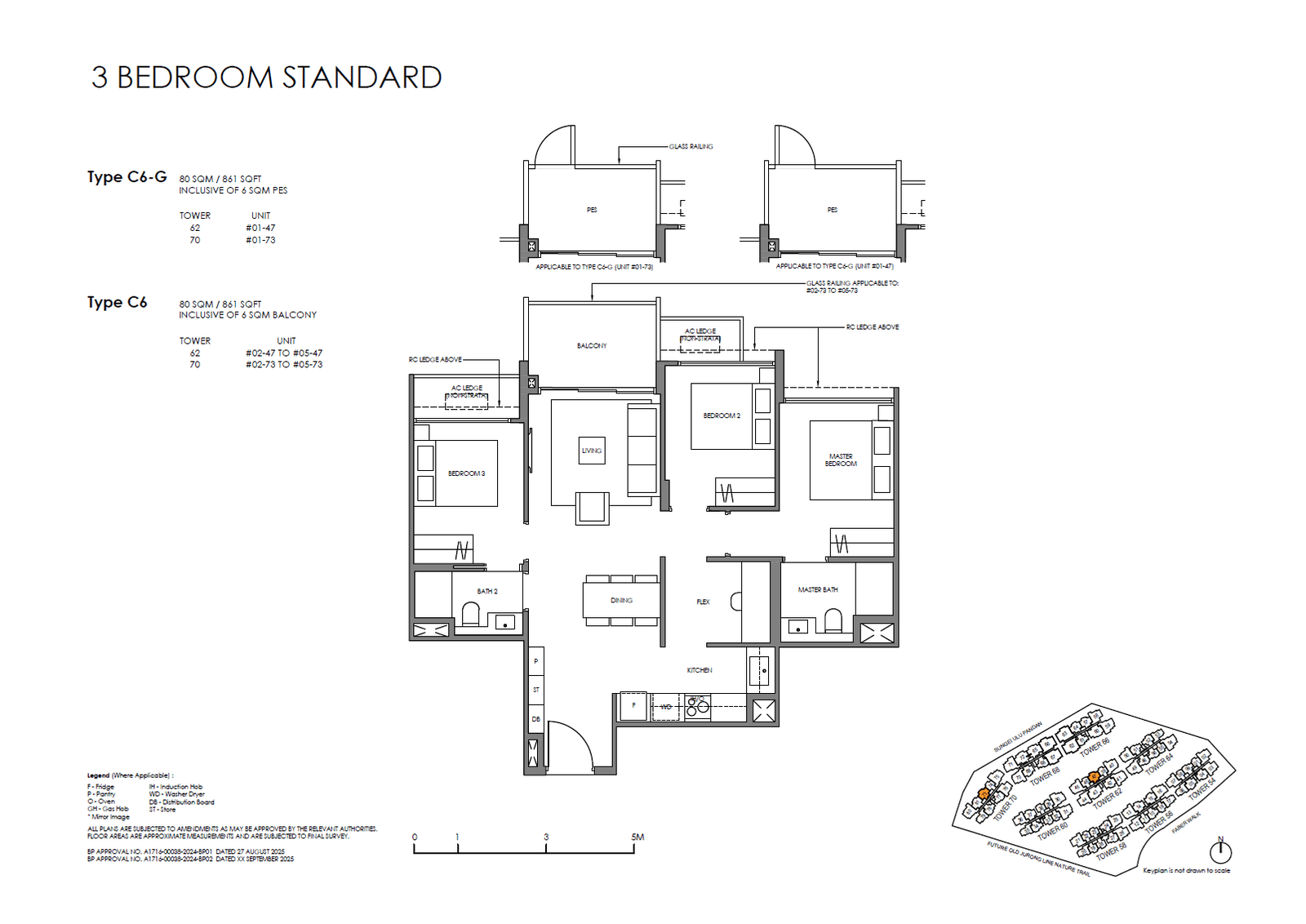 Faber Residence, floor plan C6 (3 Bedroom (Standard))