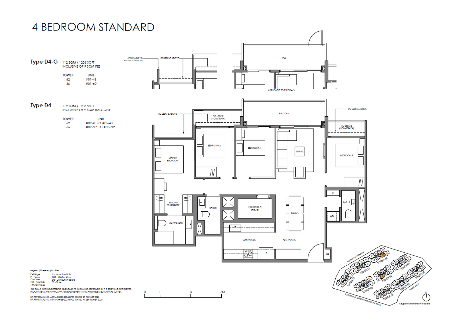 Faber Residence, floor plan D4-G (4 Bedroom (Standard))