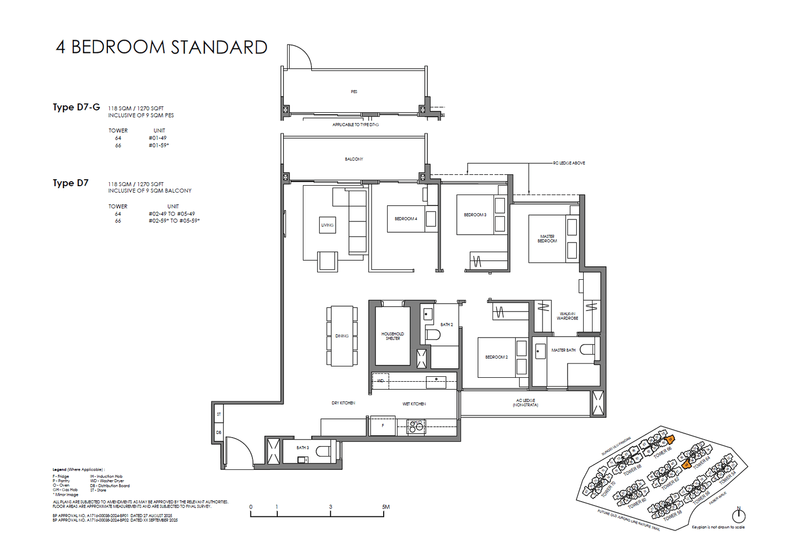 Faber Residence, floor plan D7 (4 Bedroom (Standard))