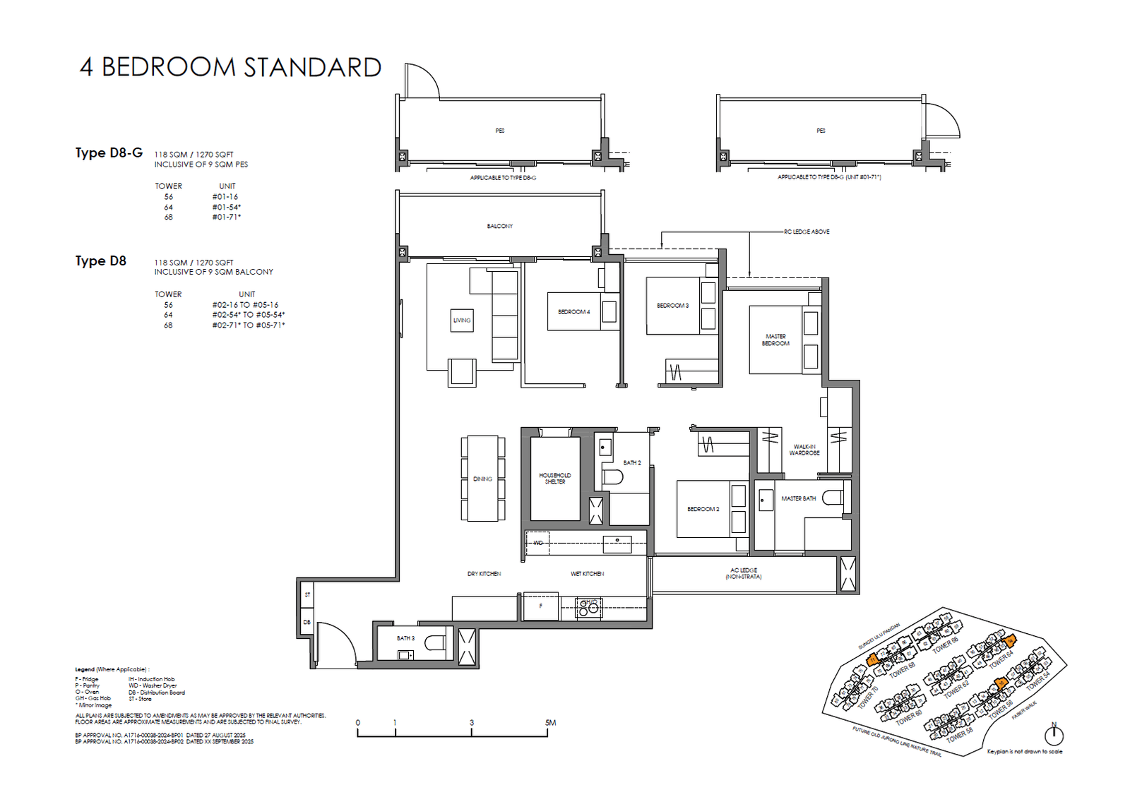 Faber Residence, floor plan D8-G (4 Bedroom (Standard))
