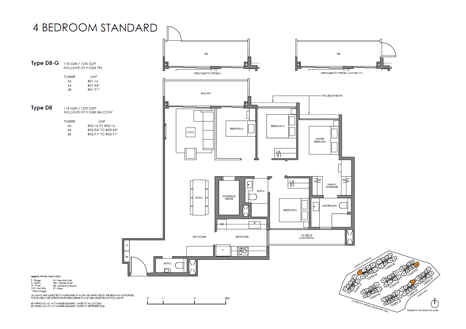 Faber Residence, floor plan D8 (4 Bedroom (Standard))