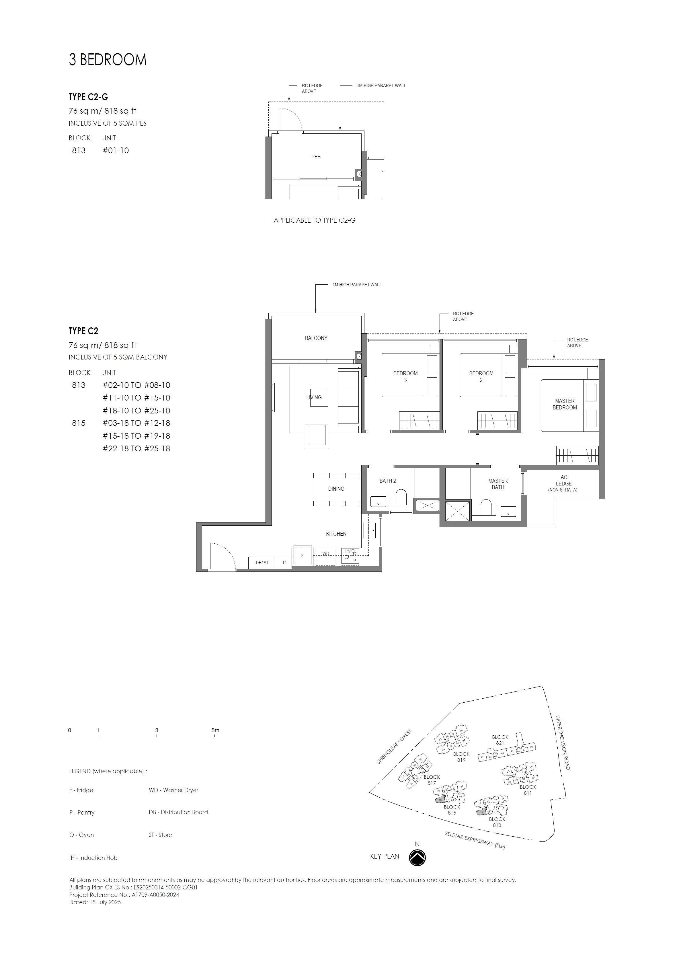 Springleaf Residence, floor plan C2 (3 Bedroom (Basic))