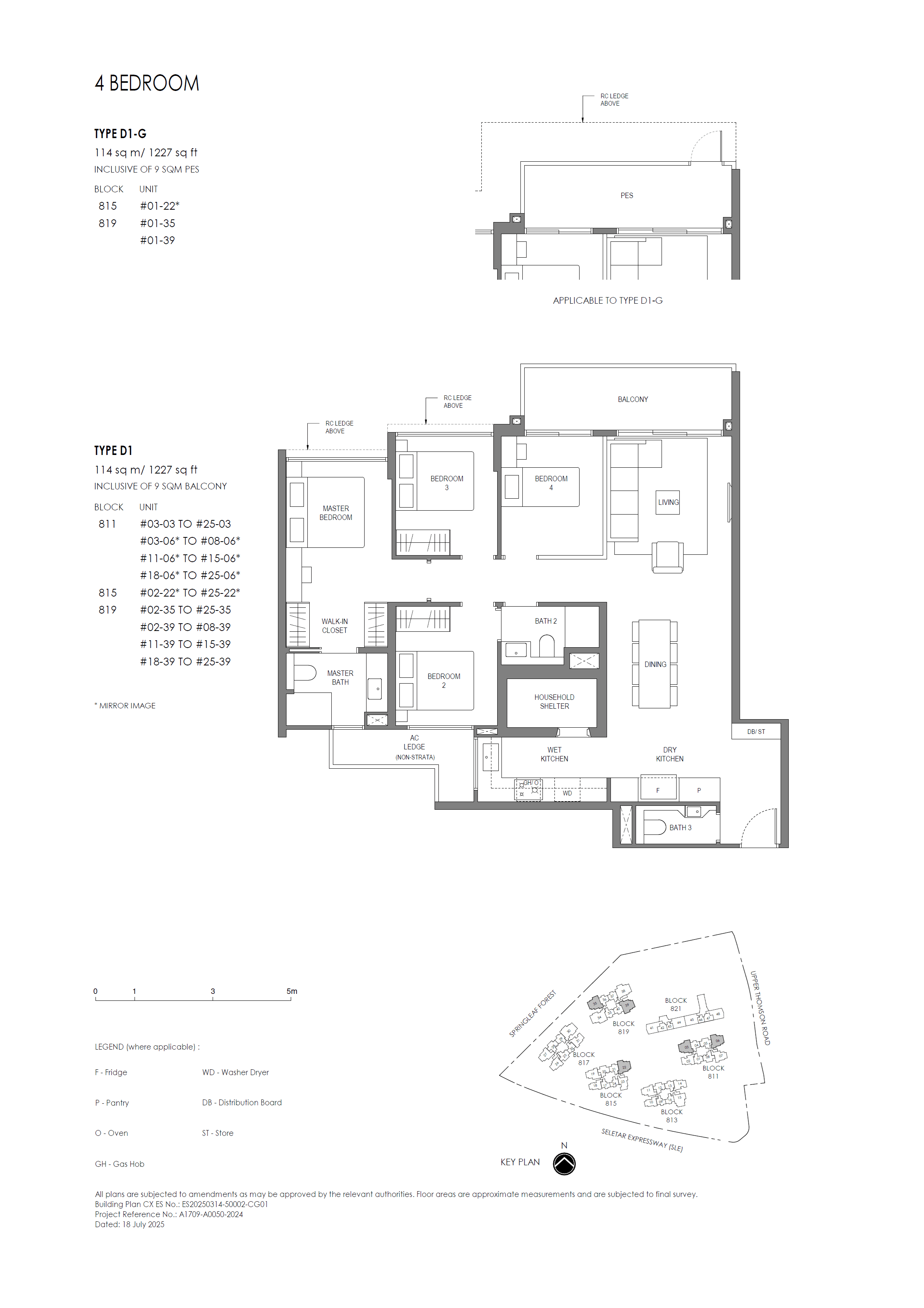 Springleaf Residence, floor plan D1-G (4 Bedroom)