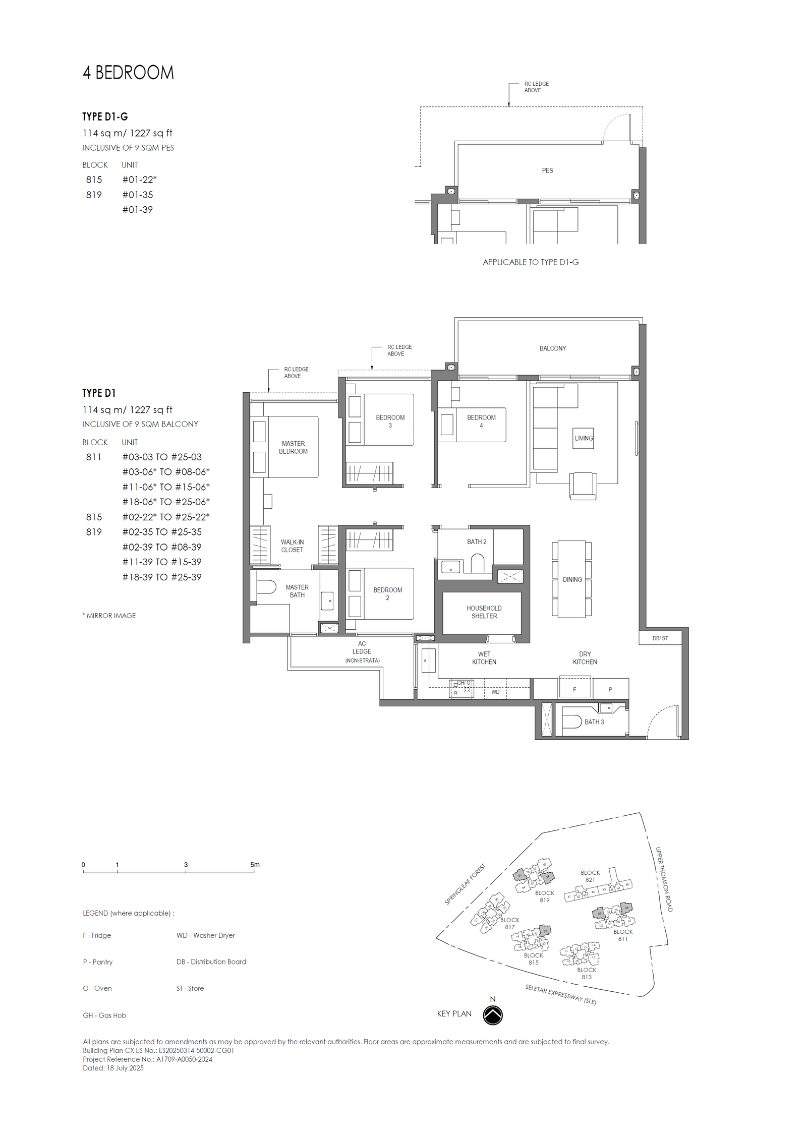 Springleaf Residence, floor plan D1 (4 Bedroom)