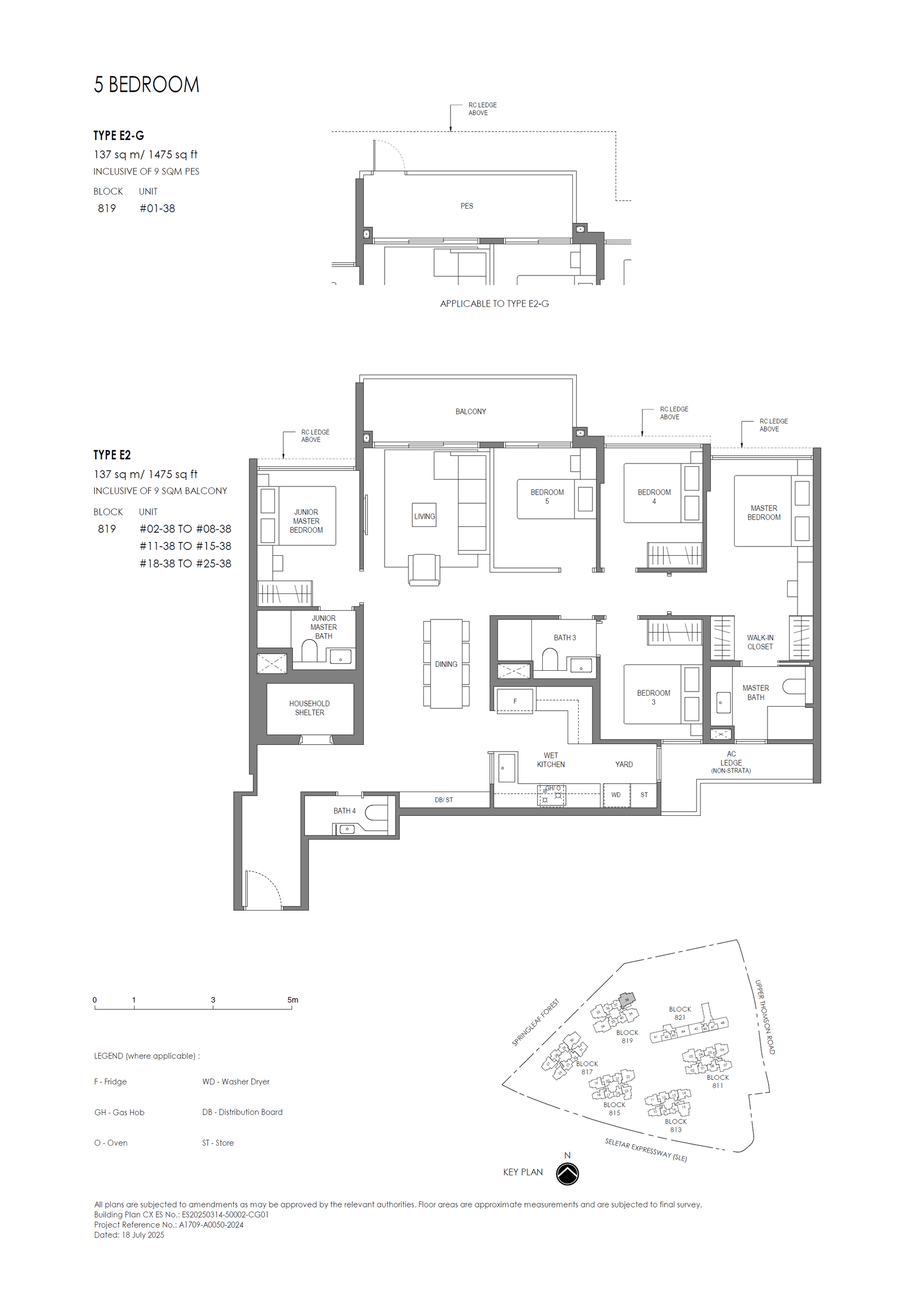 Springleaf Residence, floor plan E2-G (5 Bedroom)