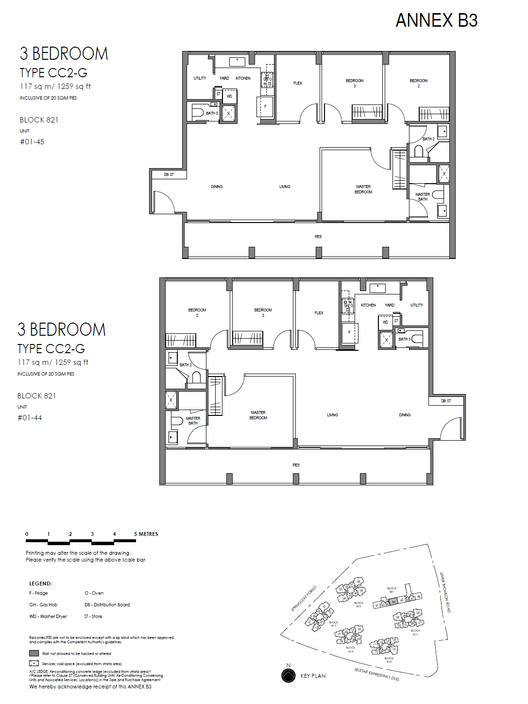 Springleaf Residence, floor plan CC2-G (3 Bedroom + Study + Utility)