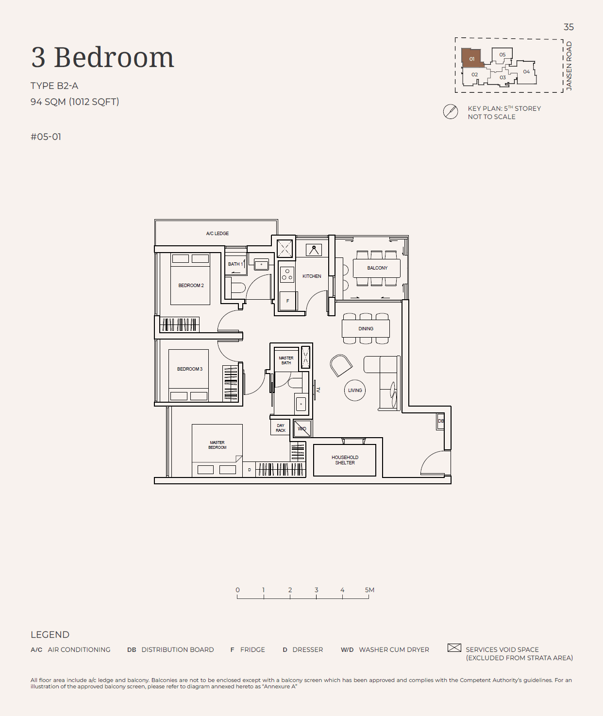 Jansen House, floor plan B2-A (3 Bedroom)