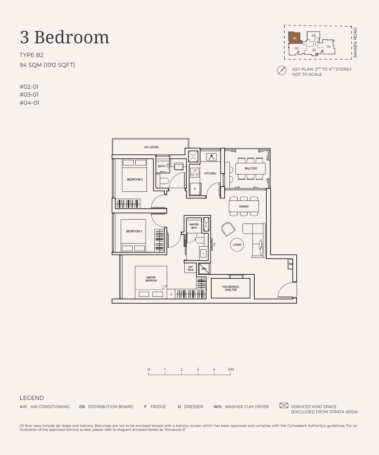 Jansen House, floor plan B2 (3 Bedroom)
