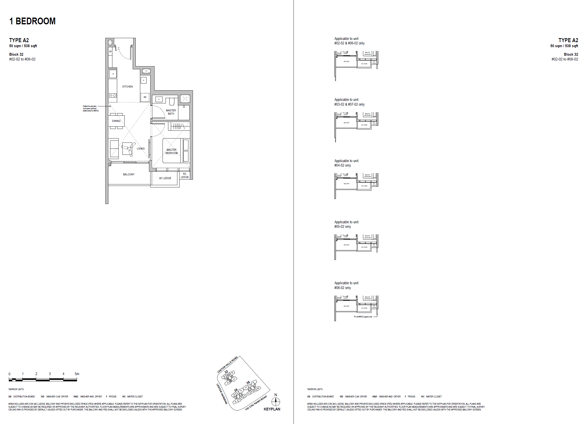 Lentoria, floor plan A2 (1 Bedroom)