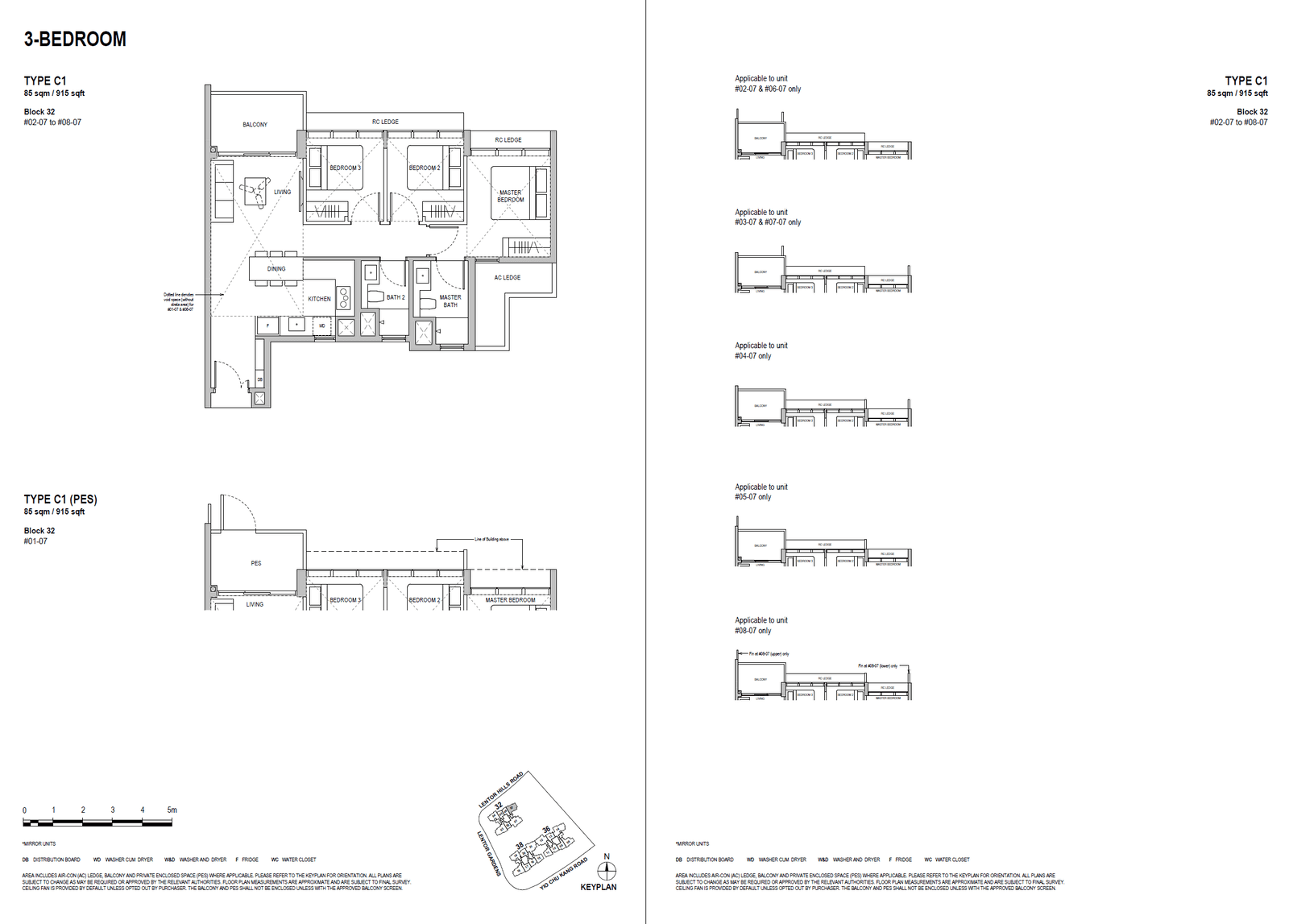 Lentoria, floor plan C1 (3 Bedroom)