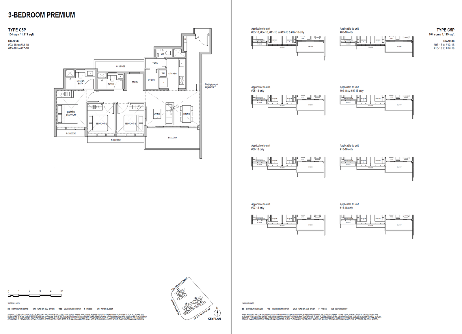 Lentoria, floor plan C5P (3 Bedroom Premium)