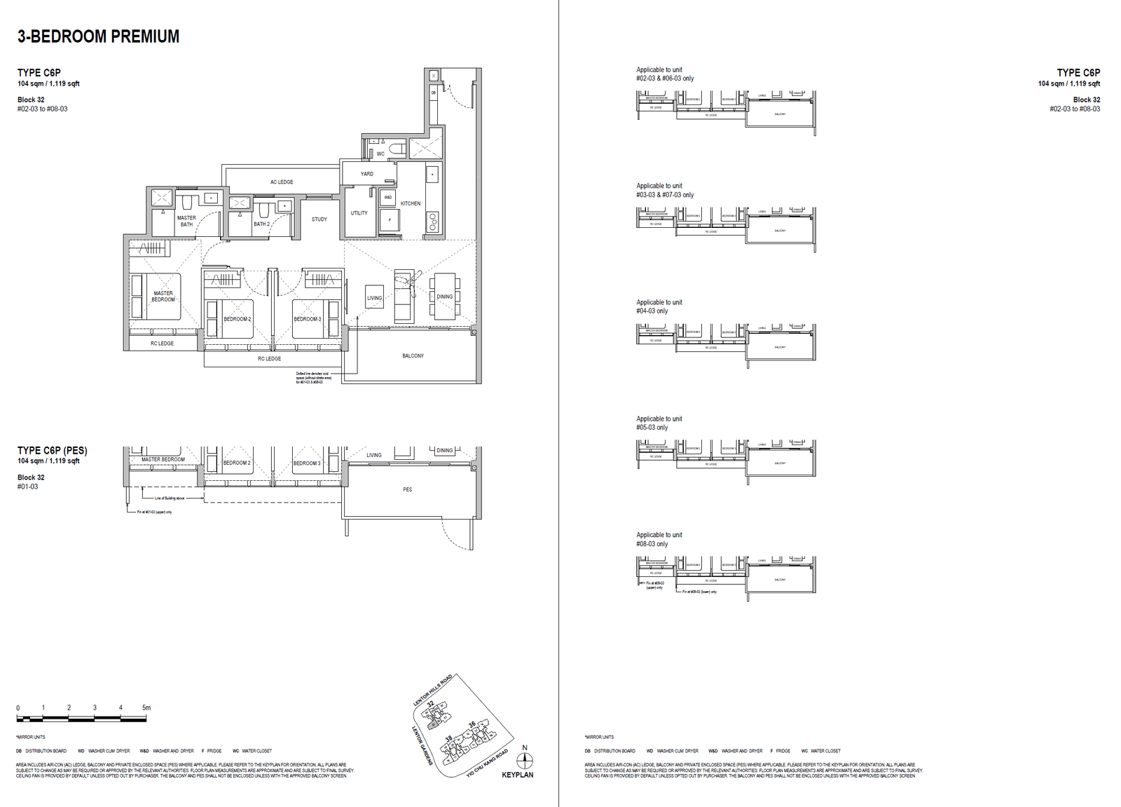 Lentoria, floor plan C6P (3 Bedroom Premium)
