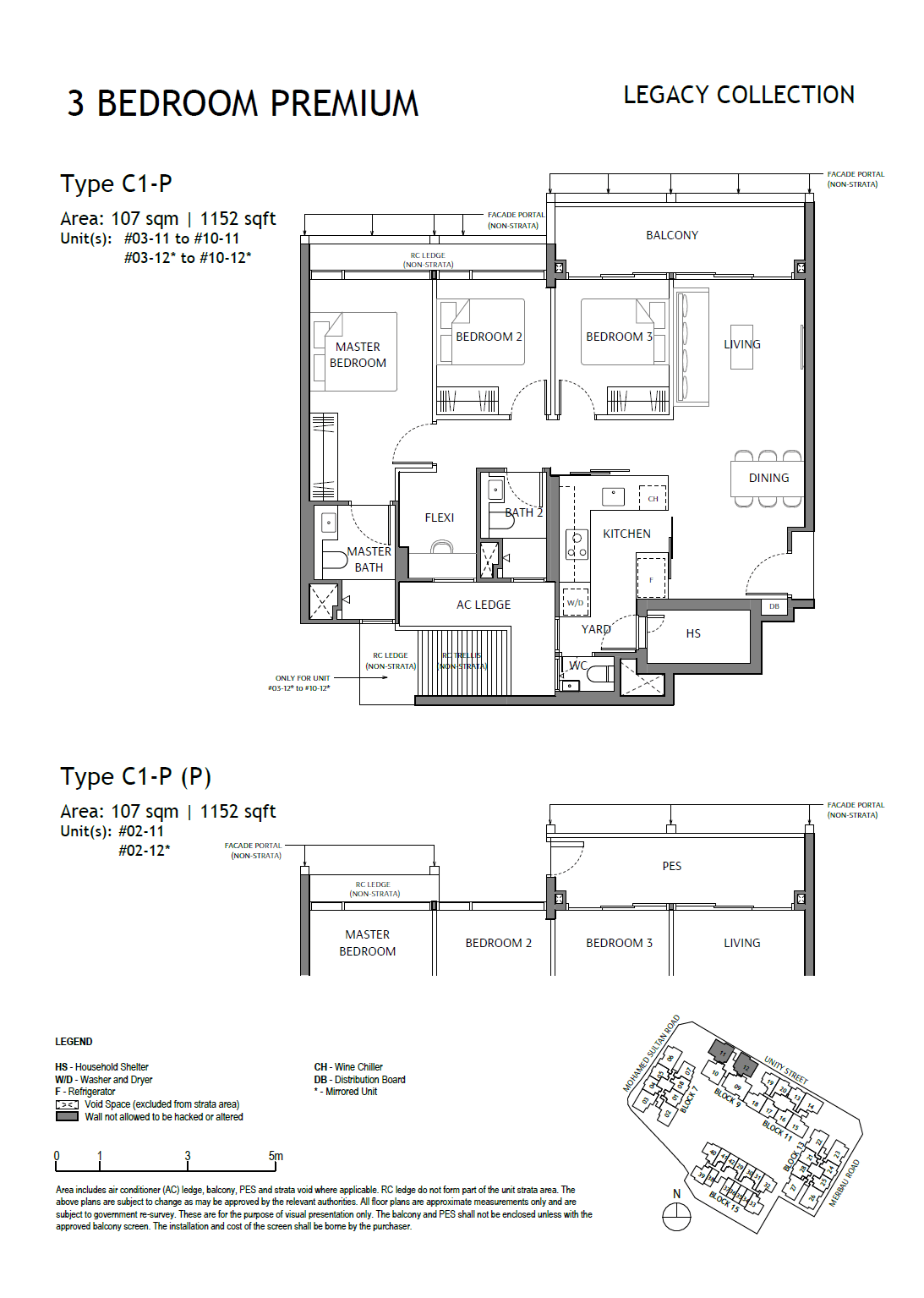 The Robertson Opus, floor plan C1-P (3 Bedroom Premium)