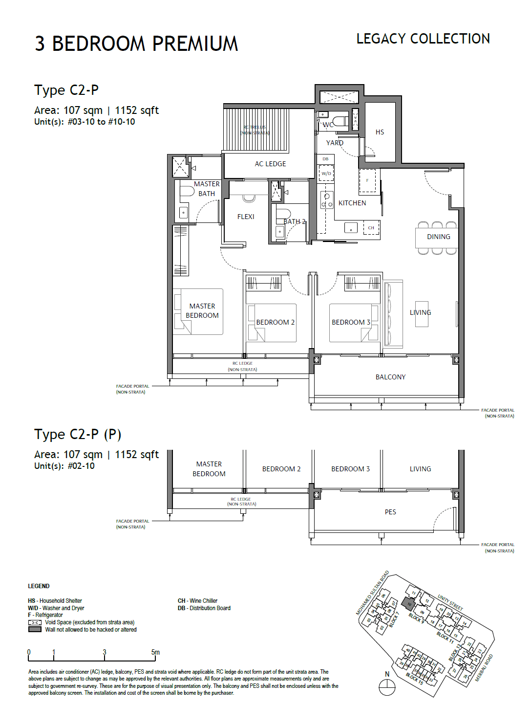 The Robertson Opus, floor plan C2-P (3 Bedroom Premium)