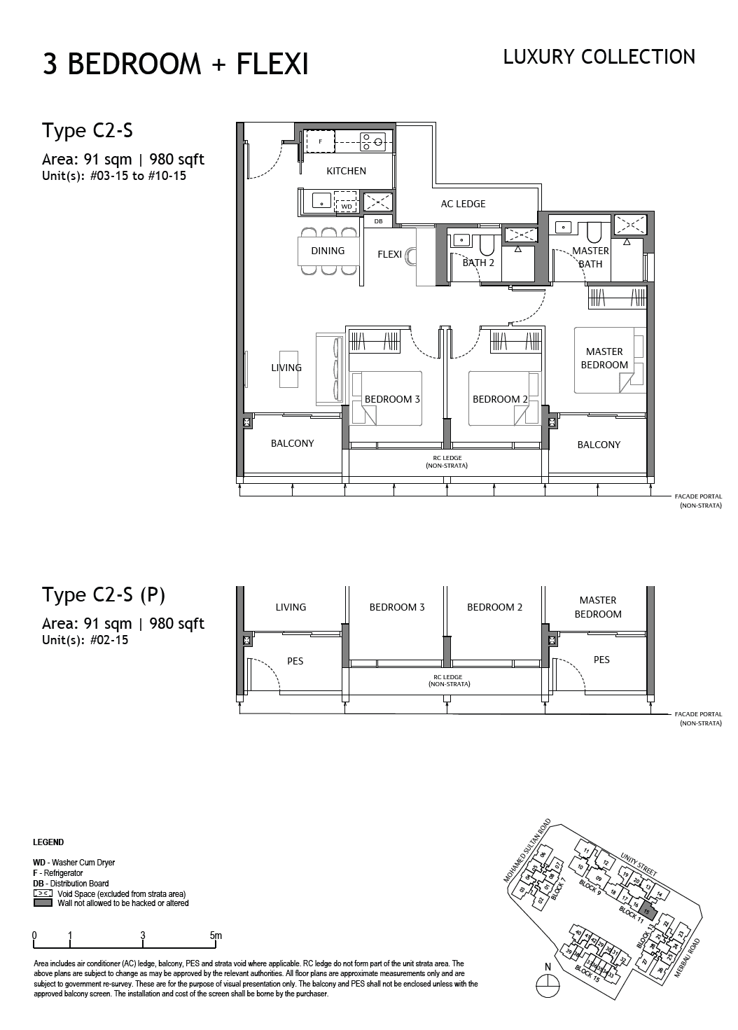 The Robertson Opus, floor plan C2-S (3 Bedroom + Flexi)