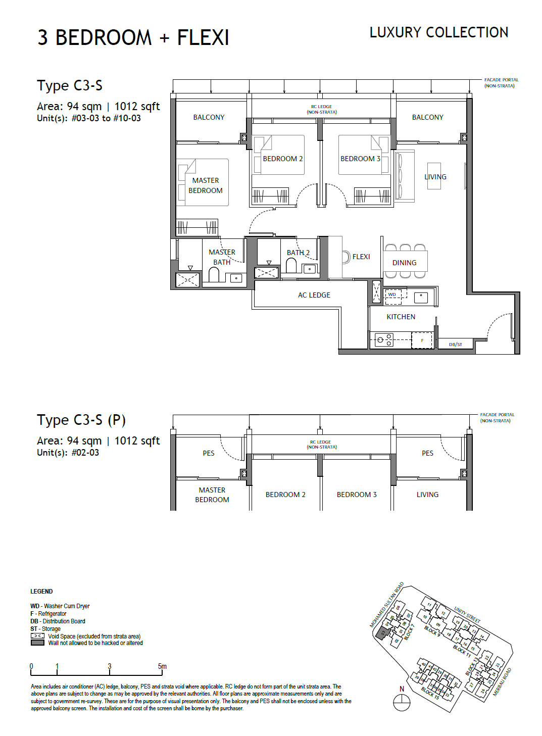 The Robertson Opus, floor plan C3-S (3 Bedroom + Flexi)