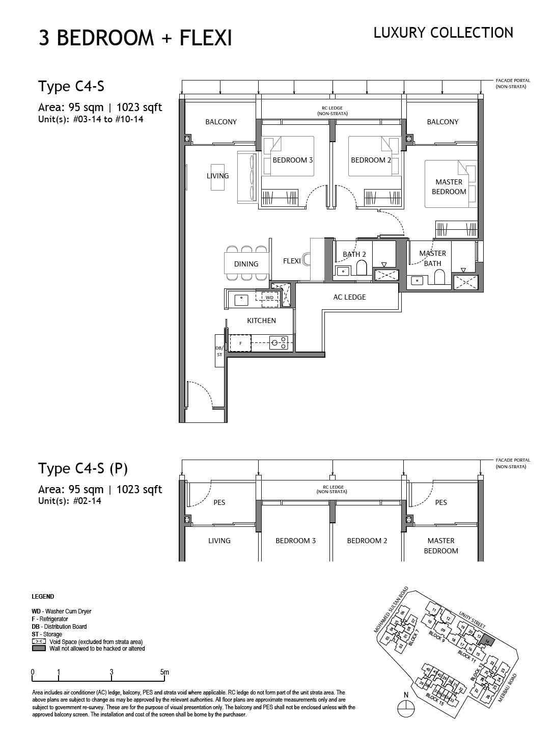 The Robertson Opus, floor plan C4-S (3 Bedroom + Flexi)