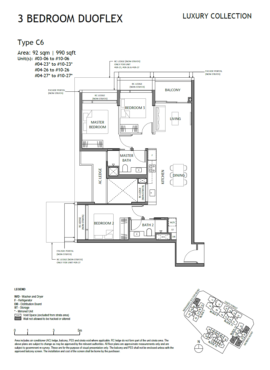 The Robertson Opus, floor plan C6 (3 Bedroom Duoflex)
