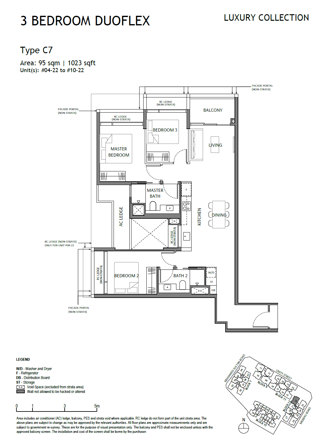 The Robertson Opus, floor plan C7 (3 Bedroom Duoflex)