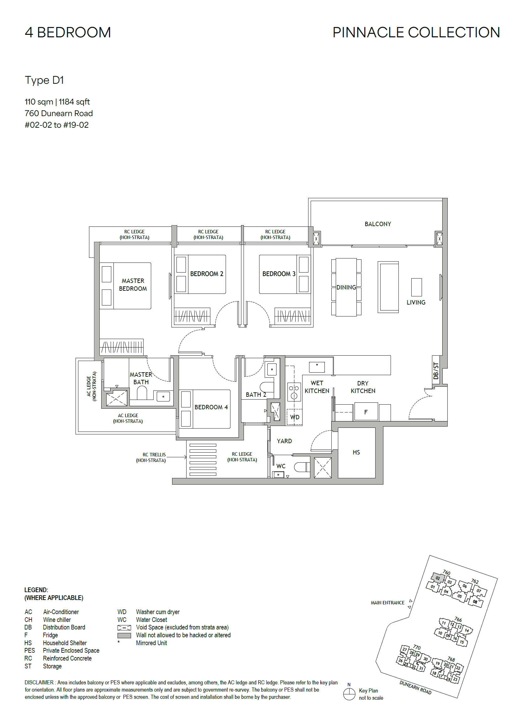 Dunearn House, floor plan D1 (4 Bedroom)