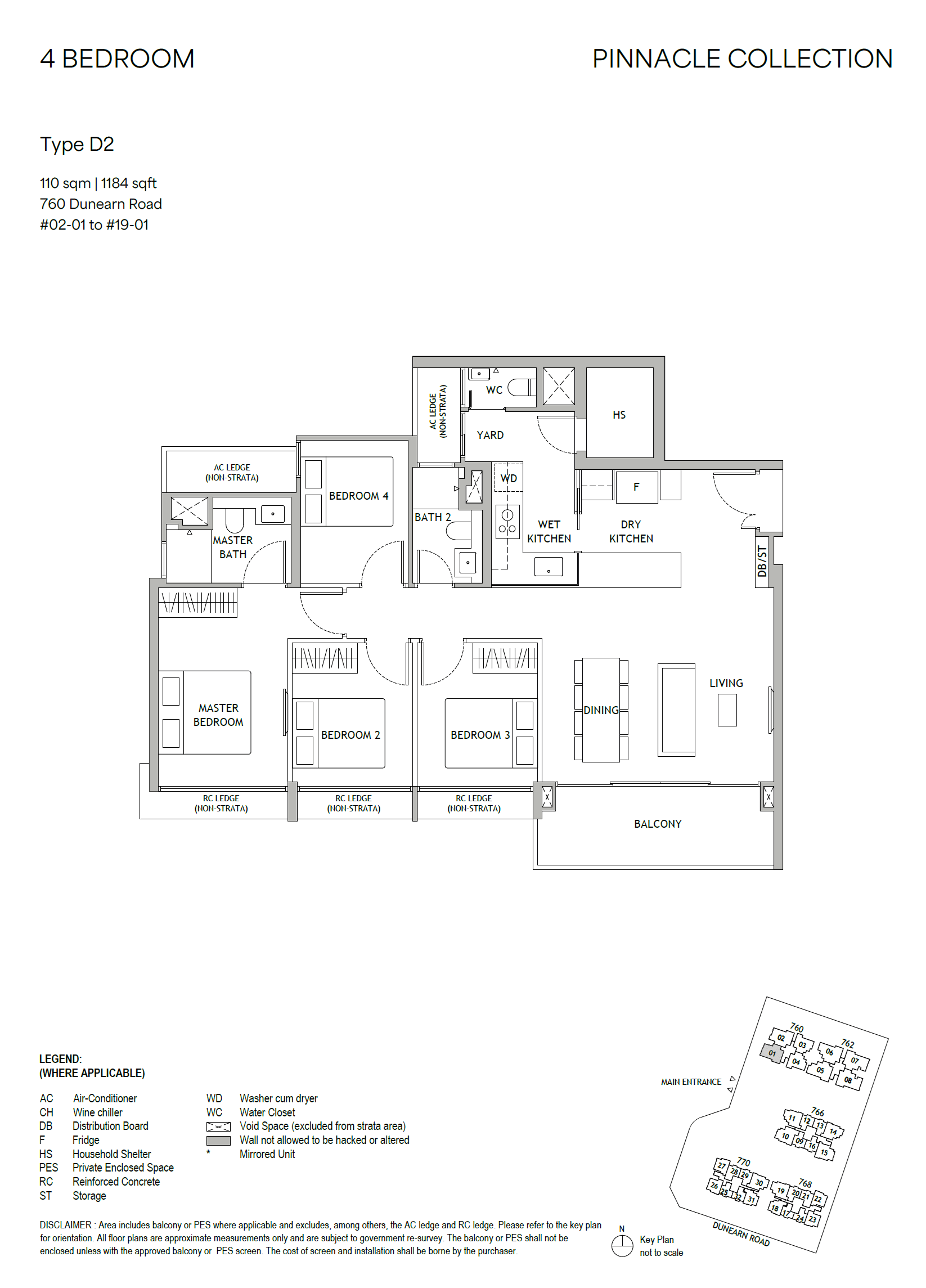 Dunearn House, floor plan D2 (4 Bedroom)