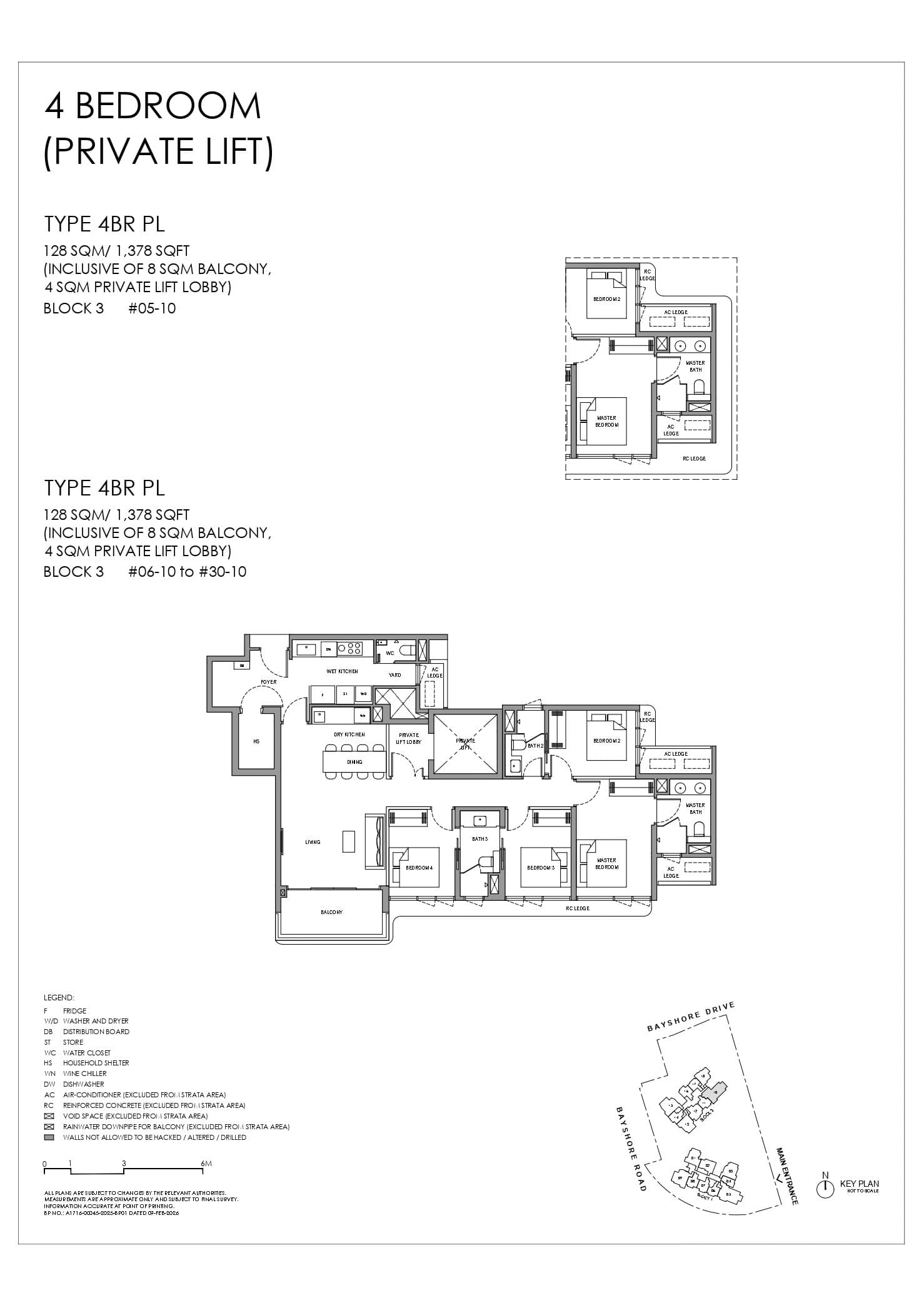Vela Bay, floor plan 4BR PL (4 Bedroom (Private Lift))