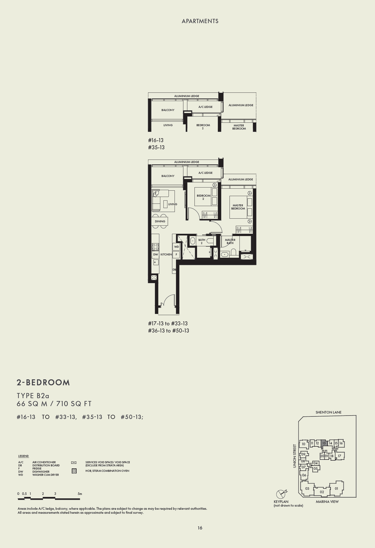 W Residences Marina View - Singapore, floor plan B2a (2 Bedroom)