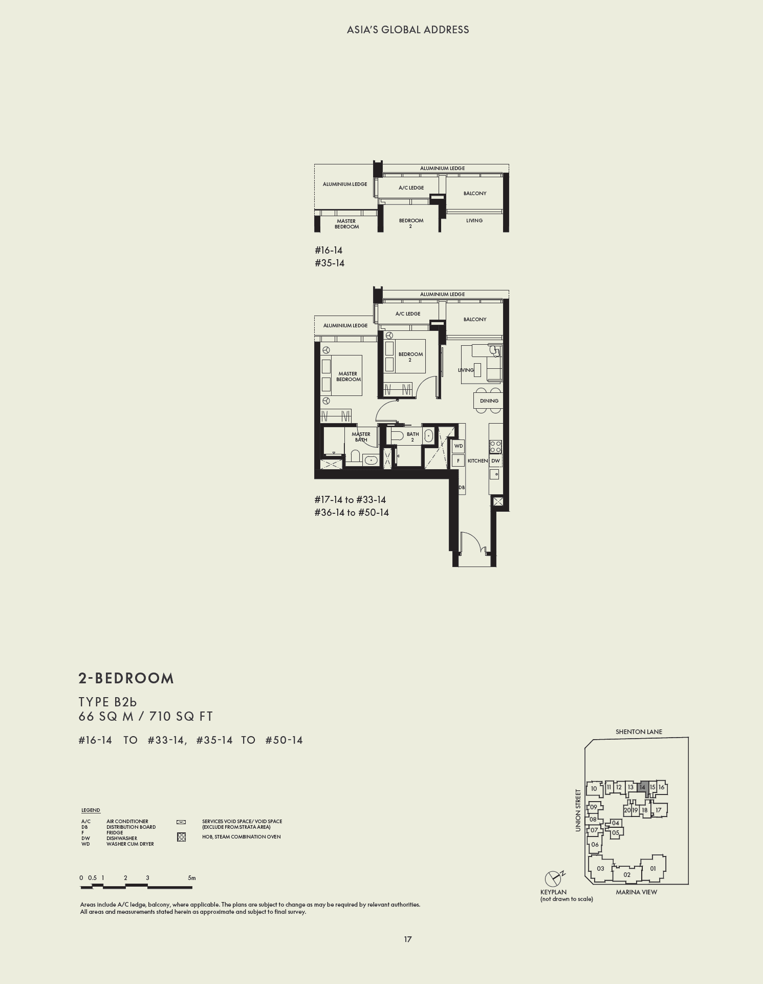 W Residences Marina View - Singapore, floor plan B2b (2 Bedroom)