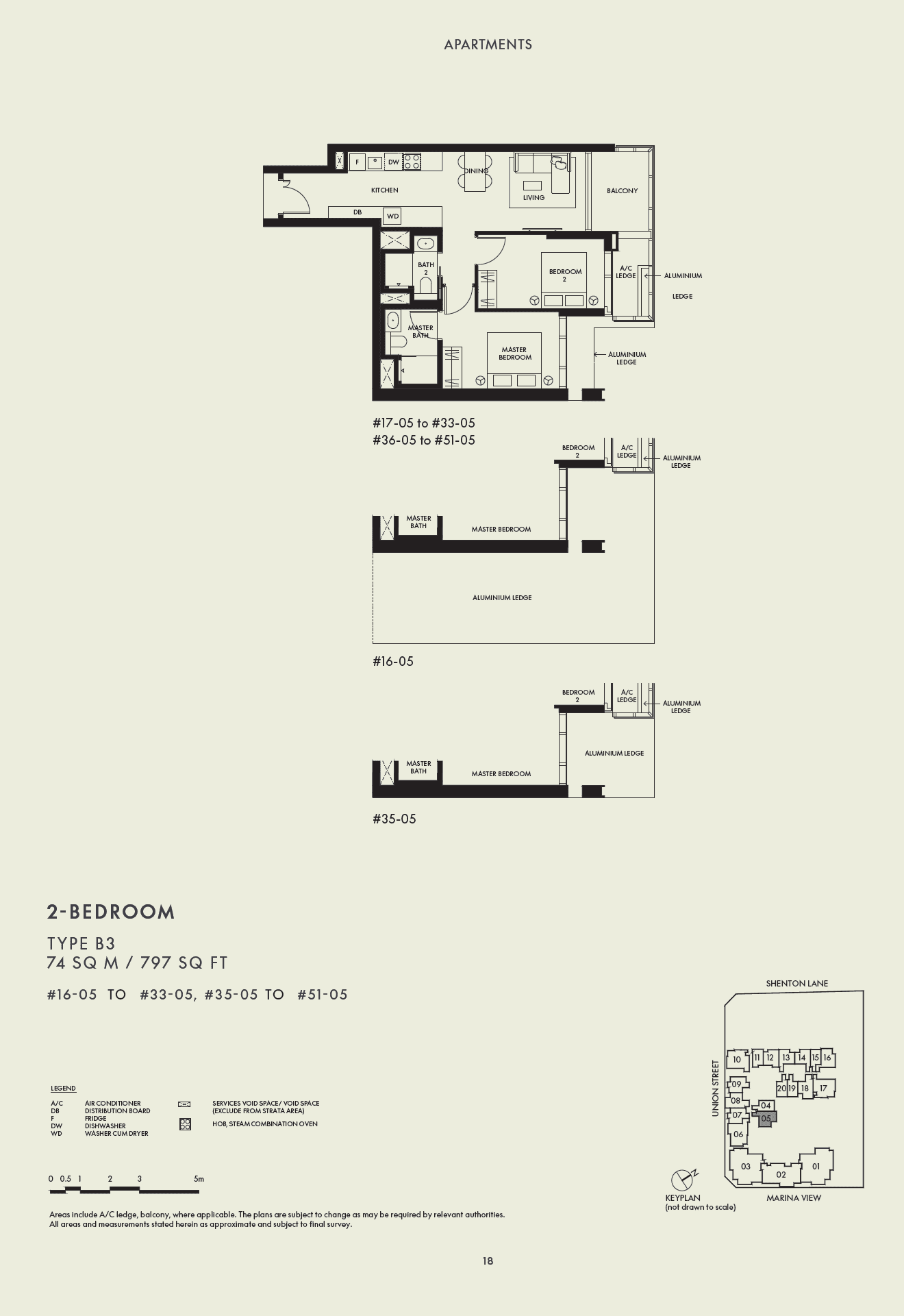 W Residences Marina View - Singapore, floor plan B3 (2 Bedroom Premium)