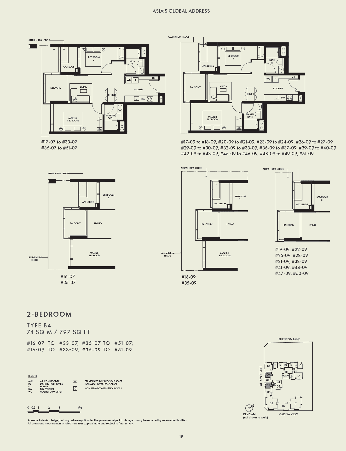 W Residences Marina View - Singapore, floor plan B4 (2 Bedroom Premium)