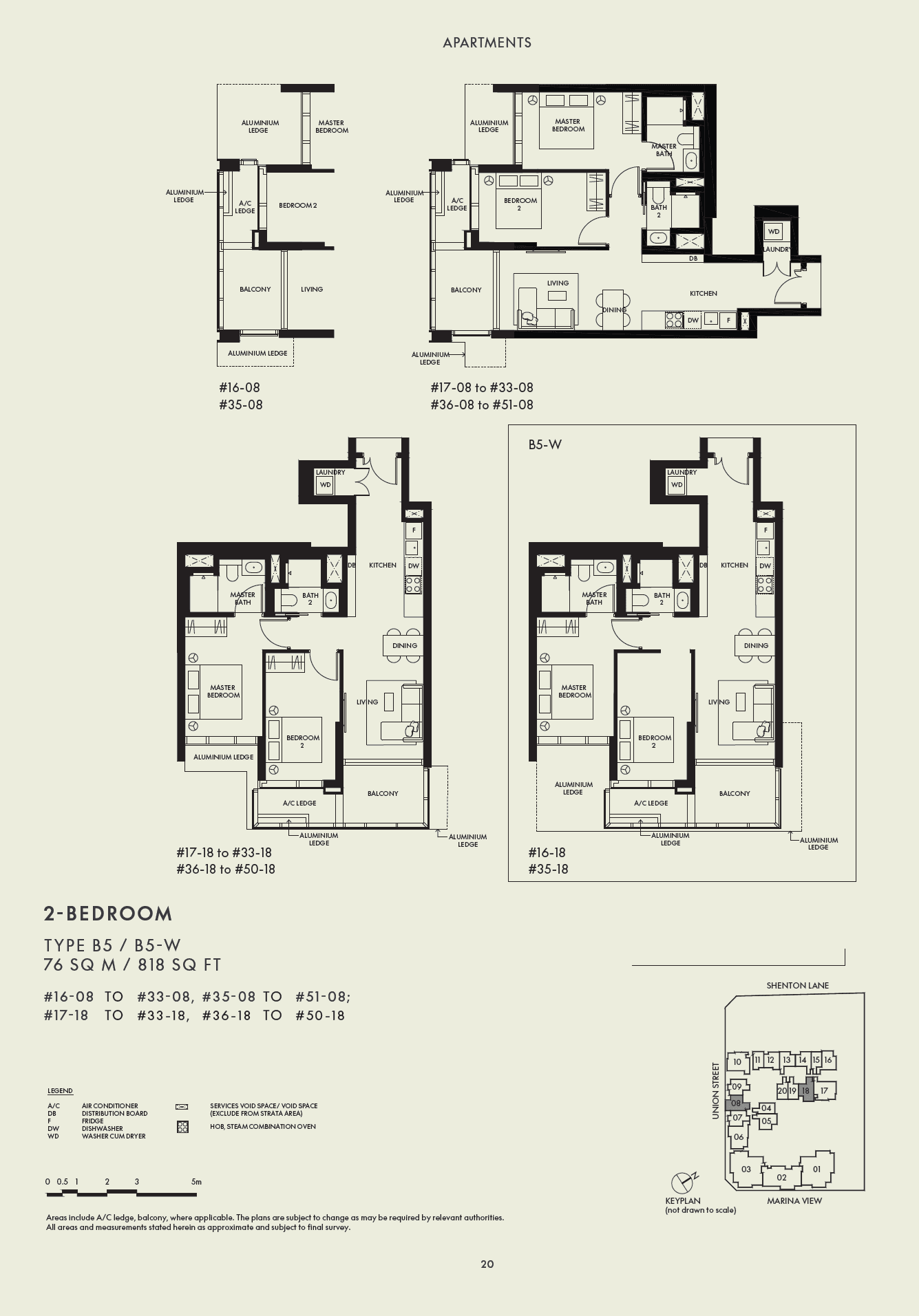 W Residences Marina View - Singapore, floor plan B5 (2 Bedroom Premium)