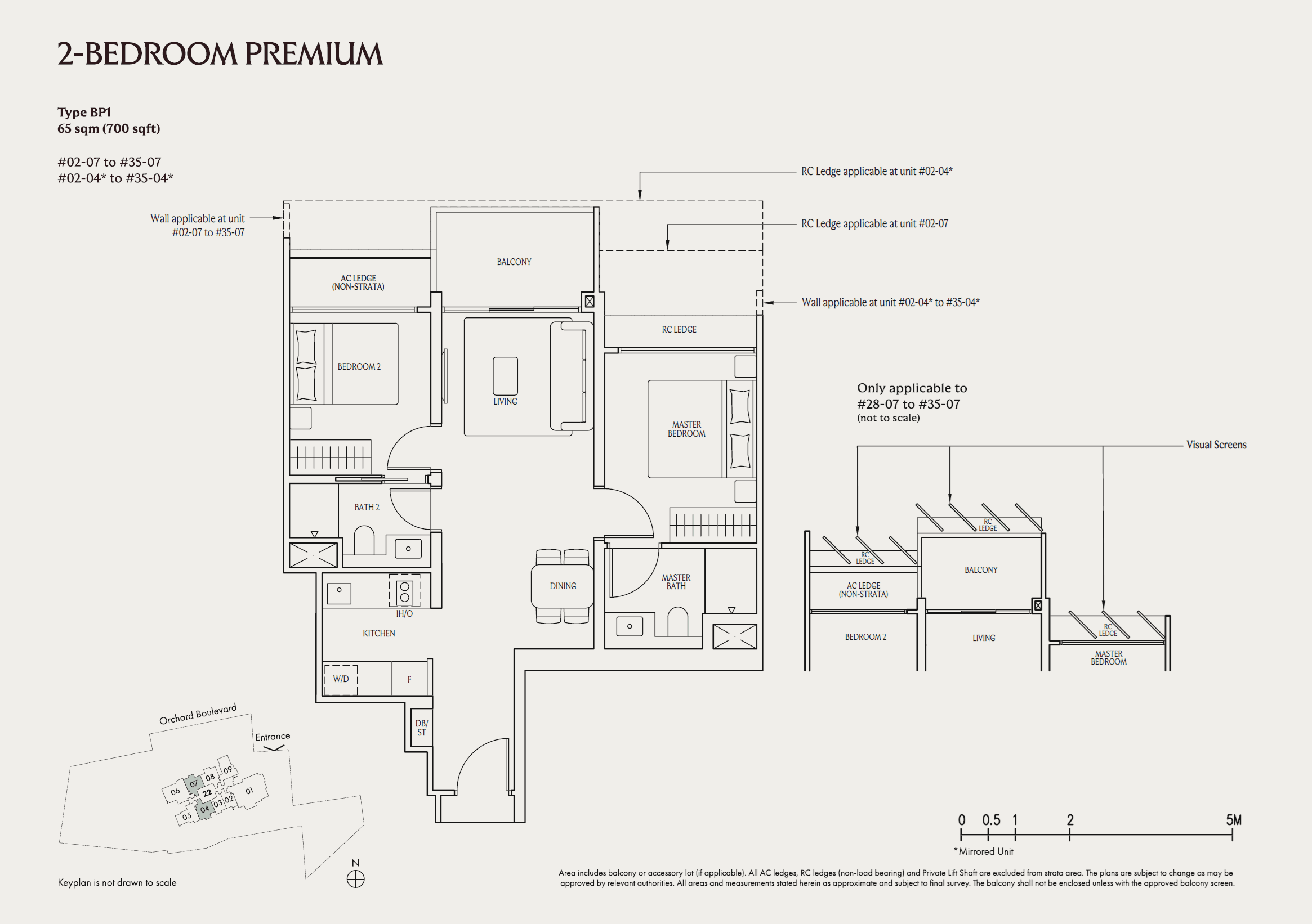 UPPERHOUSE at Orchard Boulevard, floor plan BP1 (2 Bedroom Premium)