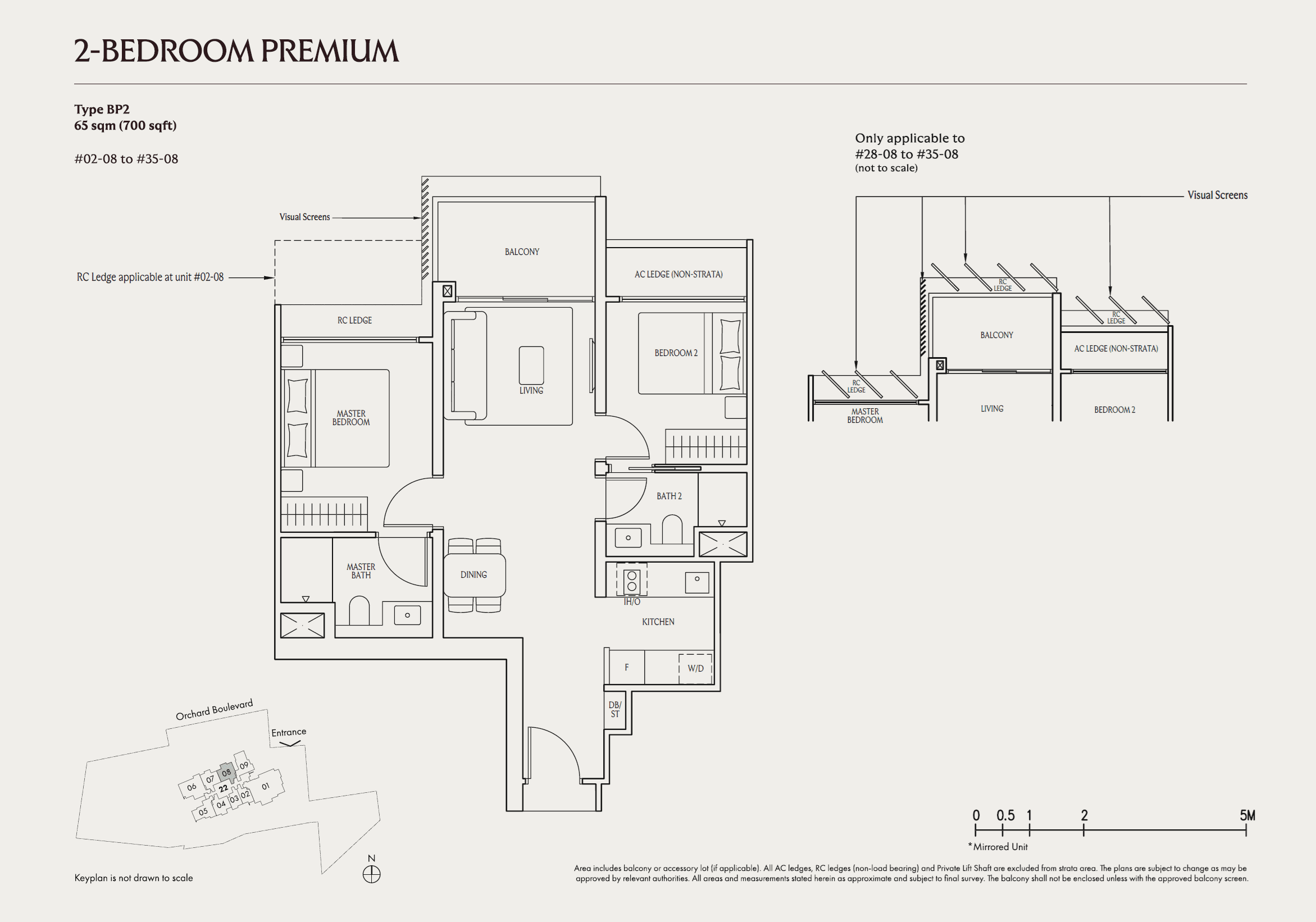UPPERHOUSE at Orchard Boulevard, floor plan BP2 (2 Bedroom Premium)