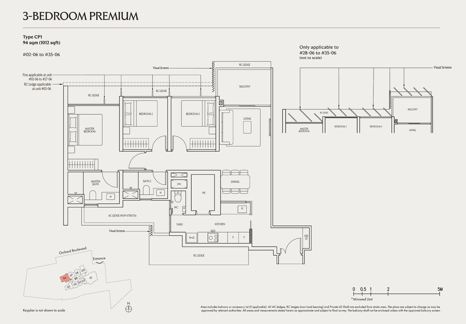 UPPERHOUSE at Orchard Boulevard, floor plan CP1 (3 Bedroom Premium)