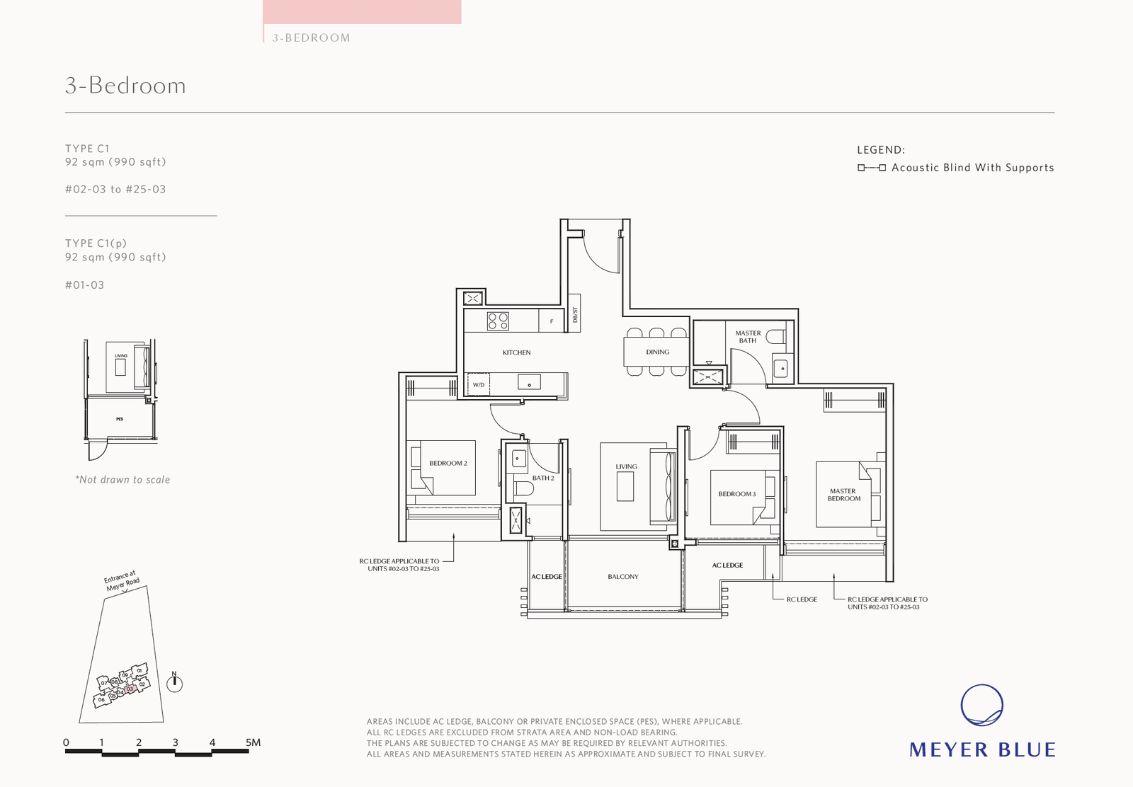 Meyer Blue, floor plan C1 (3 Bedroom)