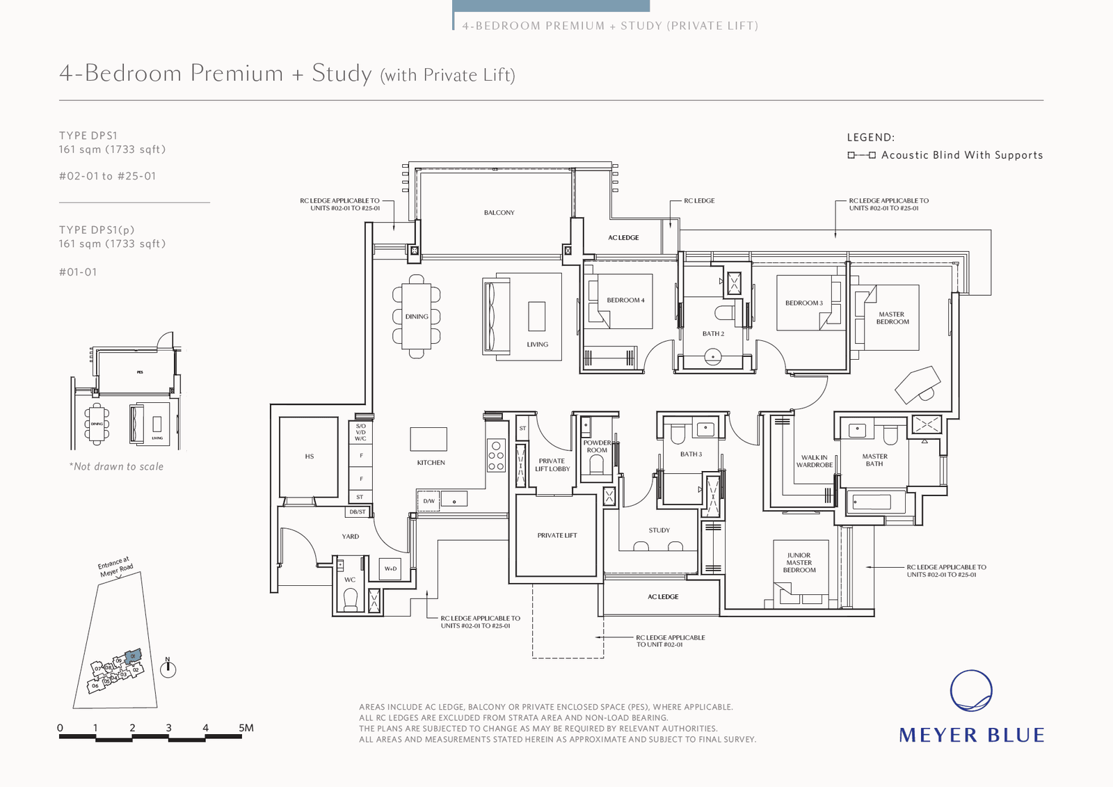 Meyer Blue, floor plan DPS1 (4 Bedroom Premium + Study (w Private Lift))