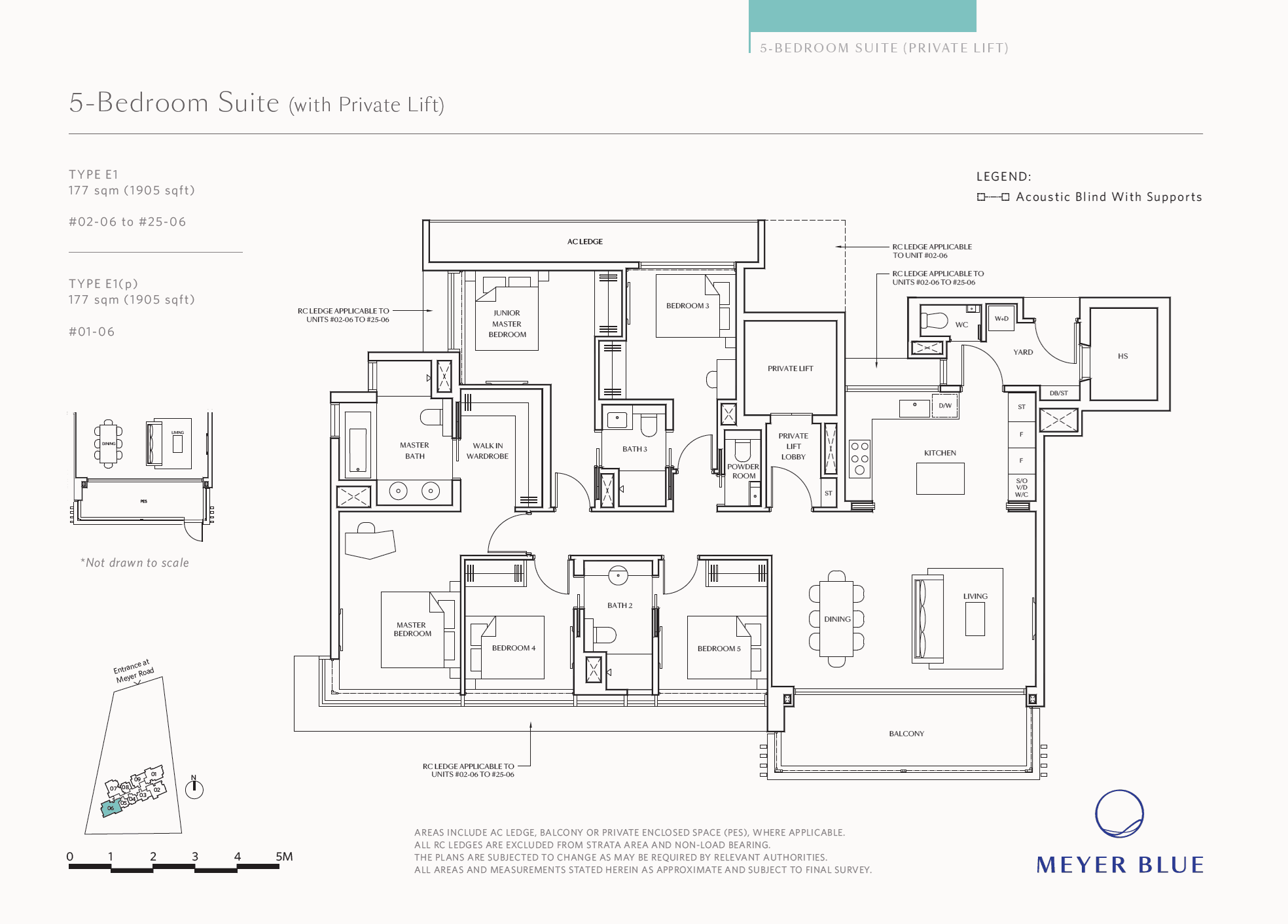 Meyer Blue, floor plan E1 (5 Bedroom Suite (w Private Lift))