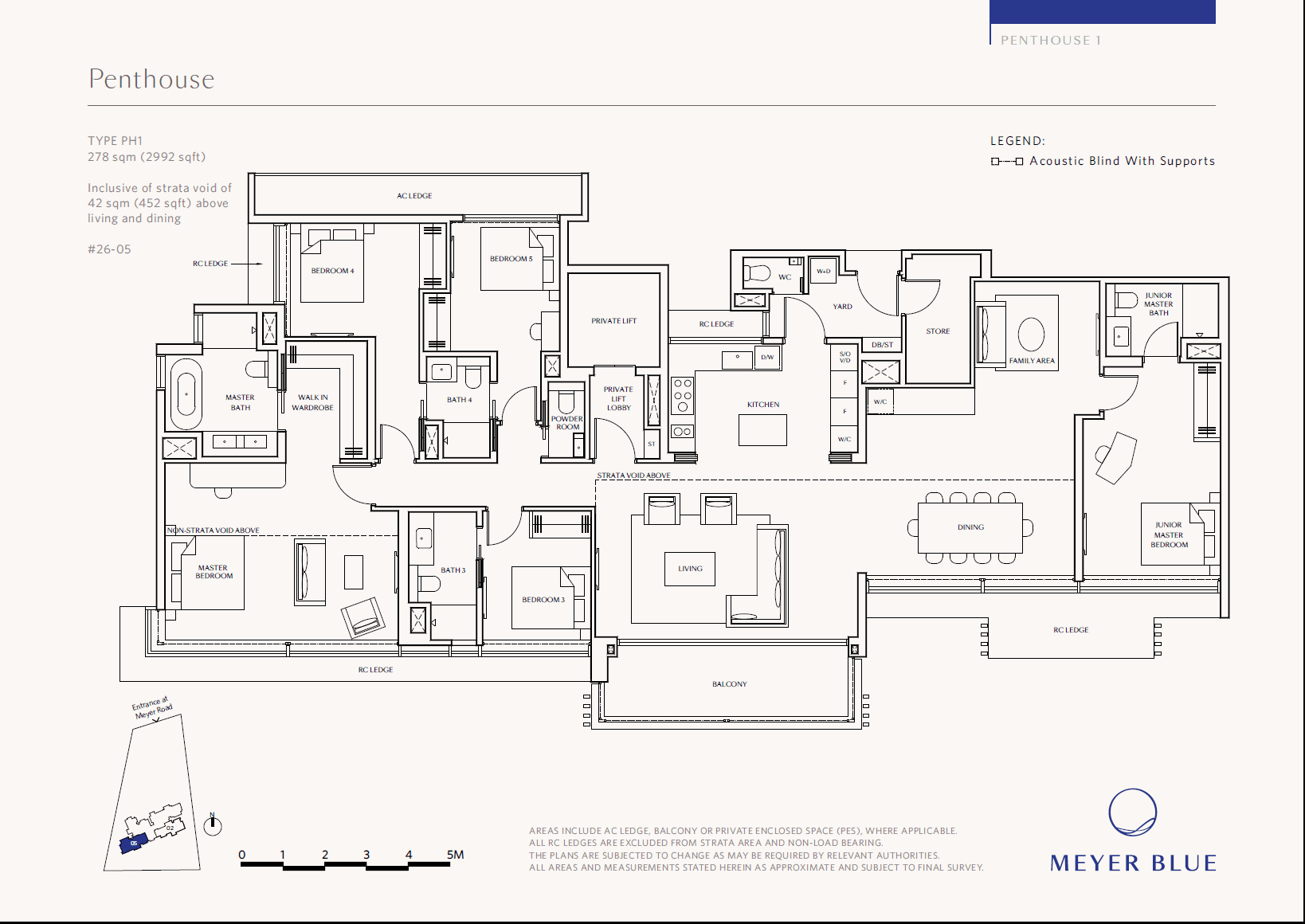 Meyer Blue, floor plan PH1 (Penthouse)