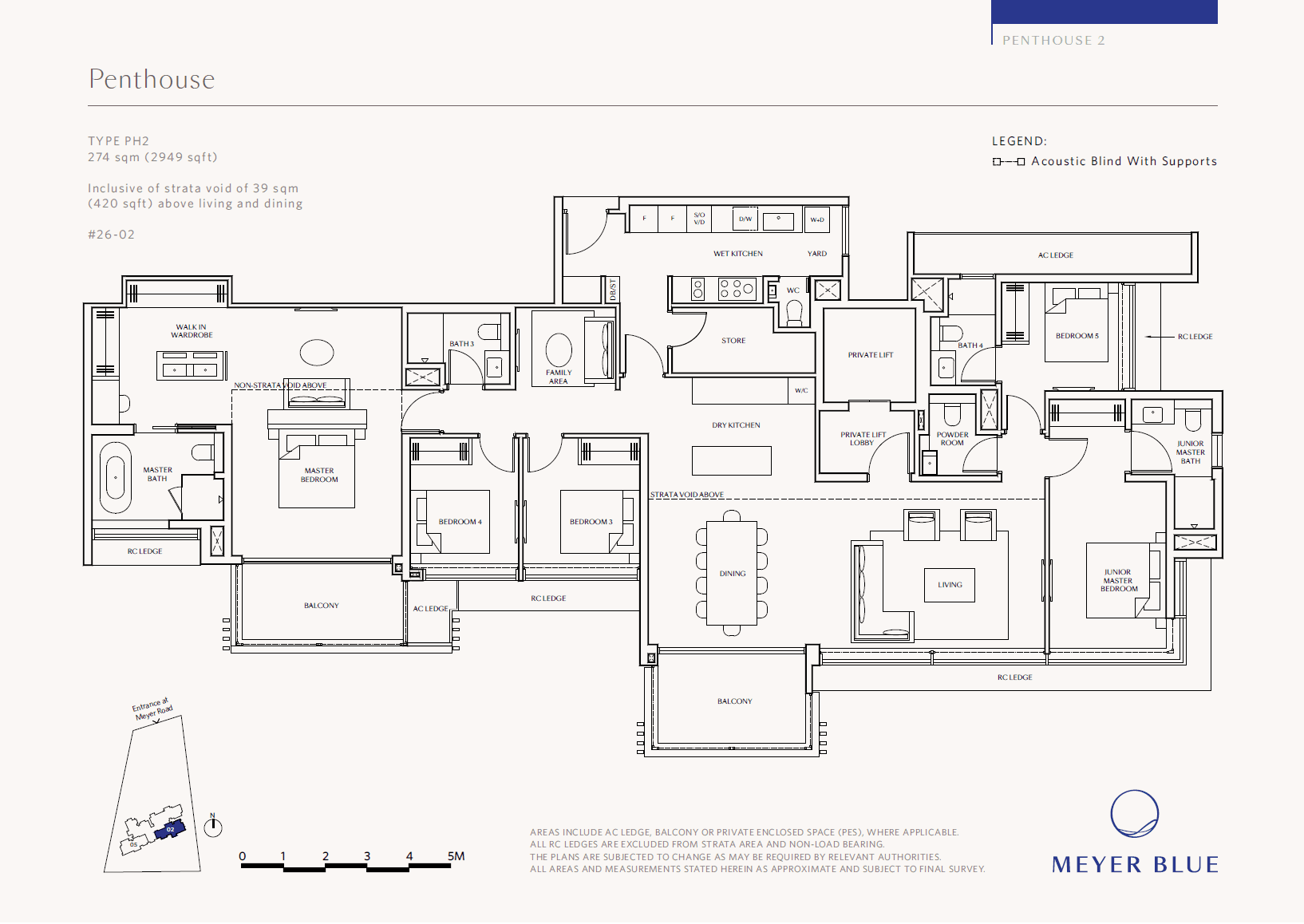 Meyer Blue, floor plan PH2 (Penthouse)