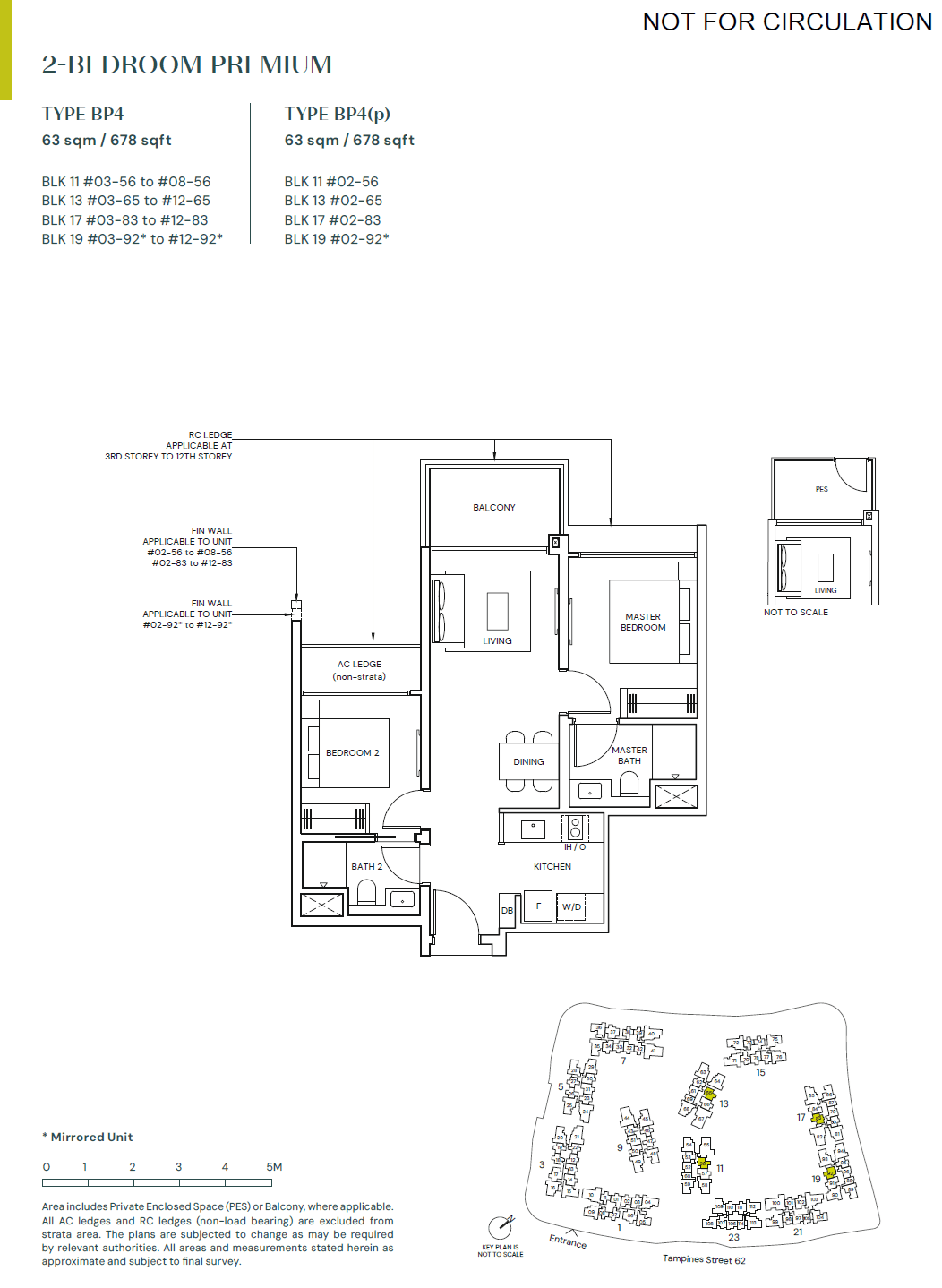 Parktown Residence, floor plan BP4 (2 Bedroom Premium)