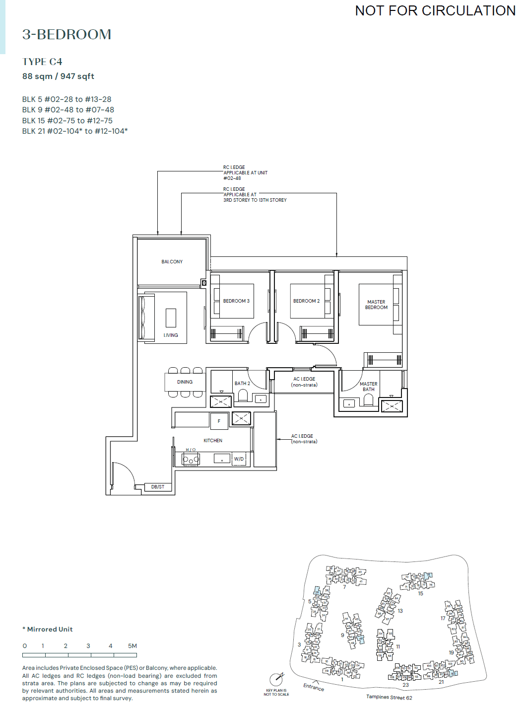 Parktown Residence, floor plan C4 (3 Bedroom)