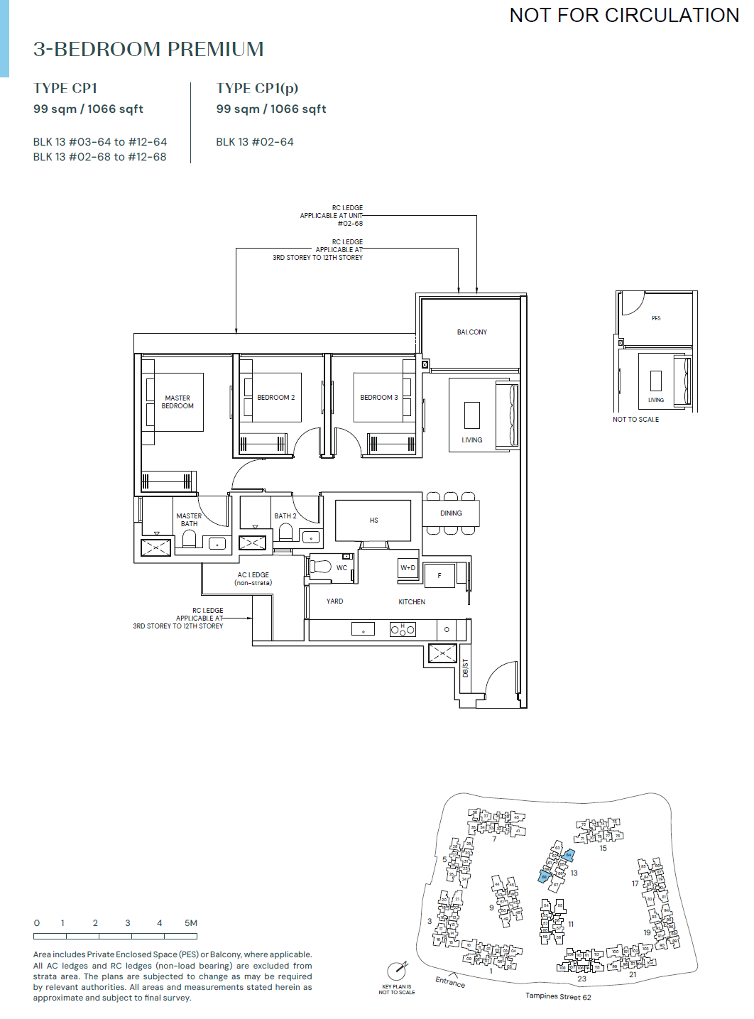 Parktown Residence, floor plan CP1 (3 Bedroom Premium)