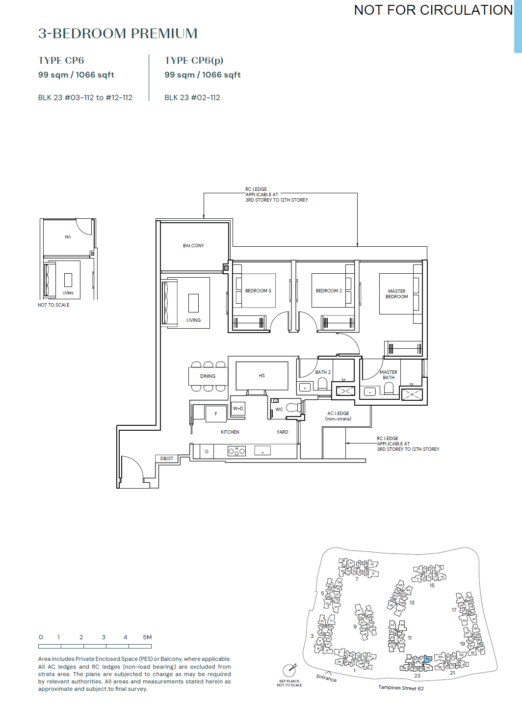 Parktown Residence, floor plan CP6 (3 Bedroom Premium)